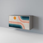 TWO HALVES Sideboard mit 2 Türen in Grau