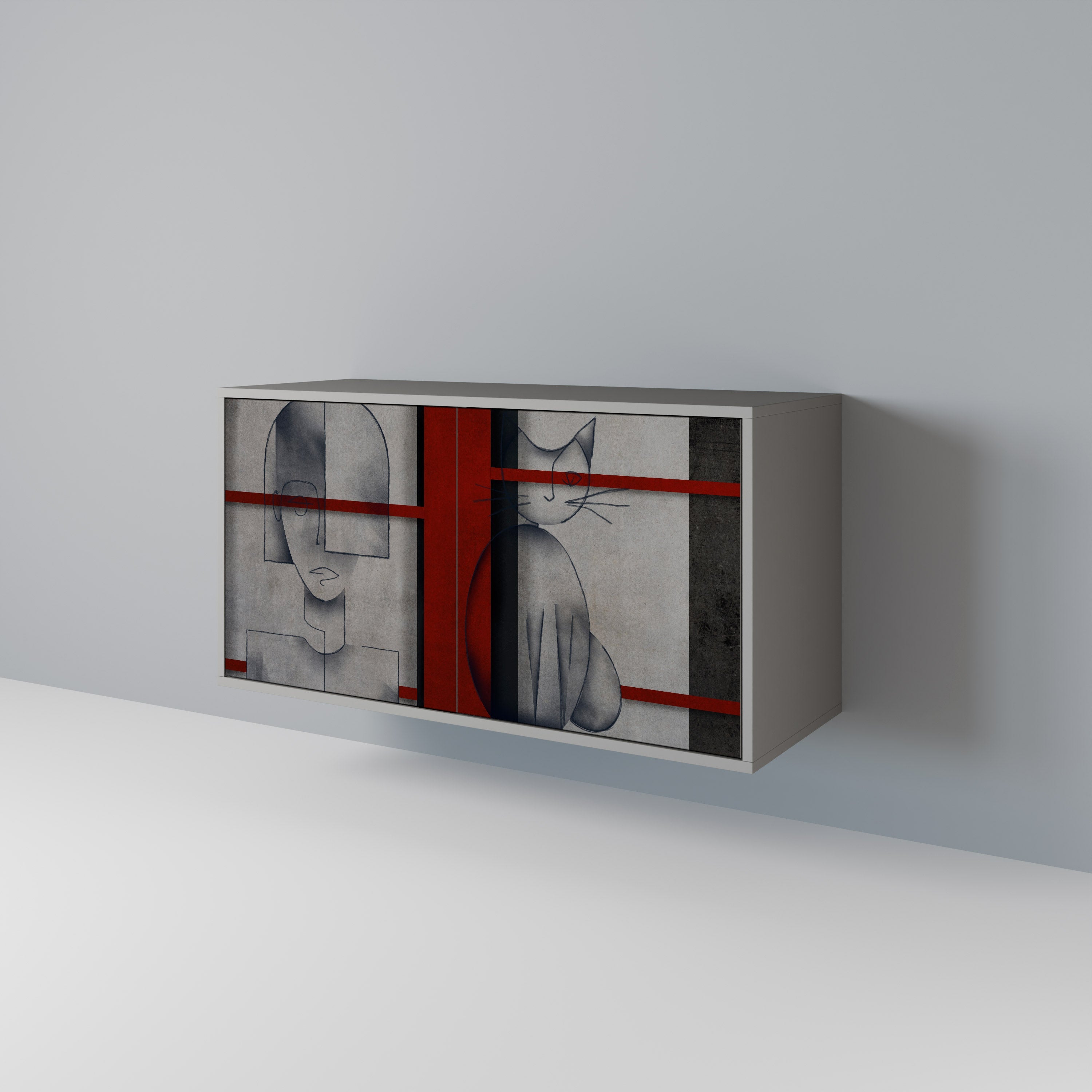 GRAY FIGURES Sideboard mit 2 Türen in Grau