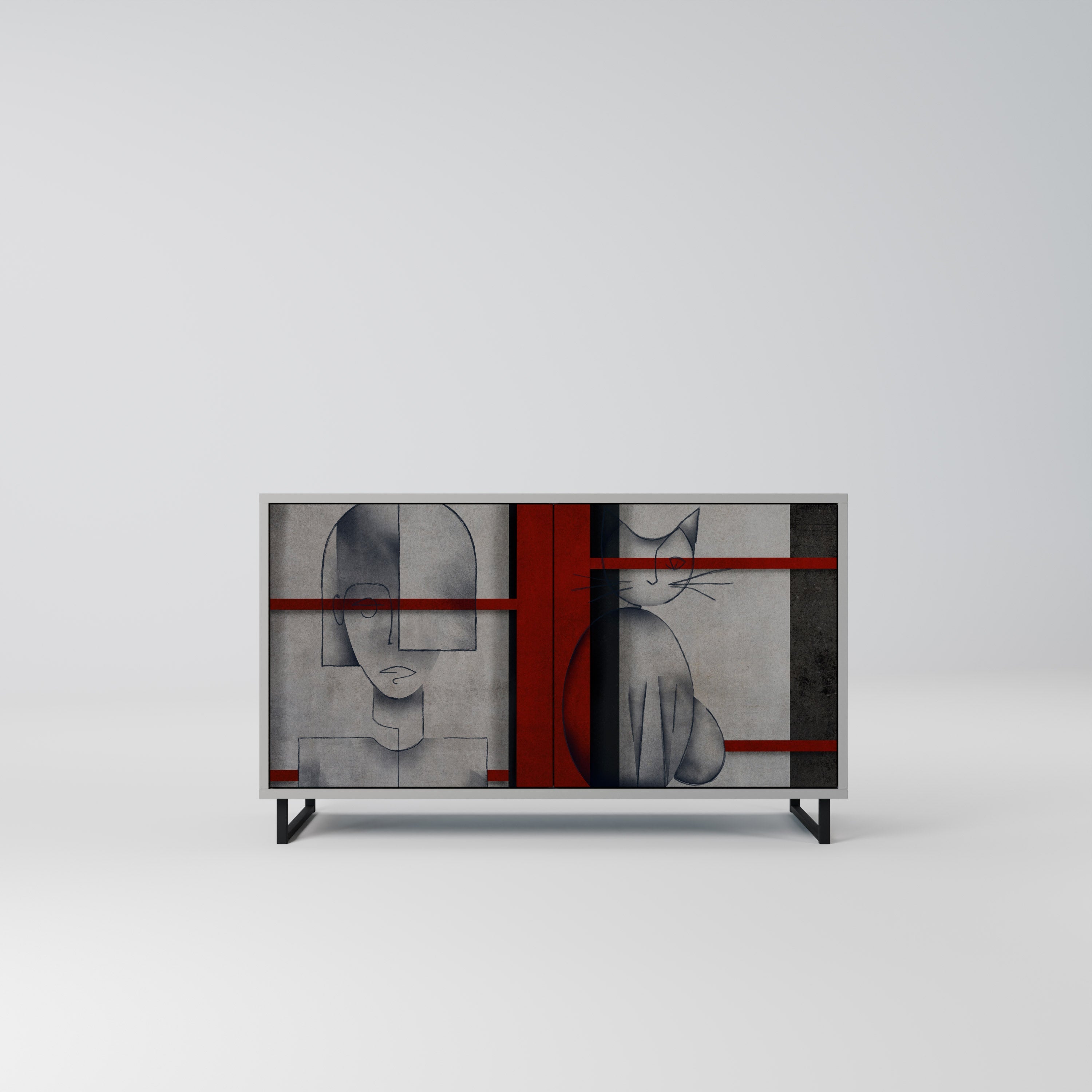 GRAY FIGURES Sideboard mit 2 Türen in Grau