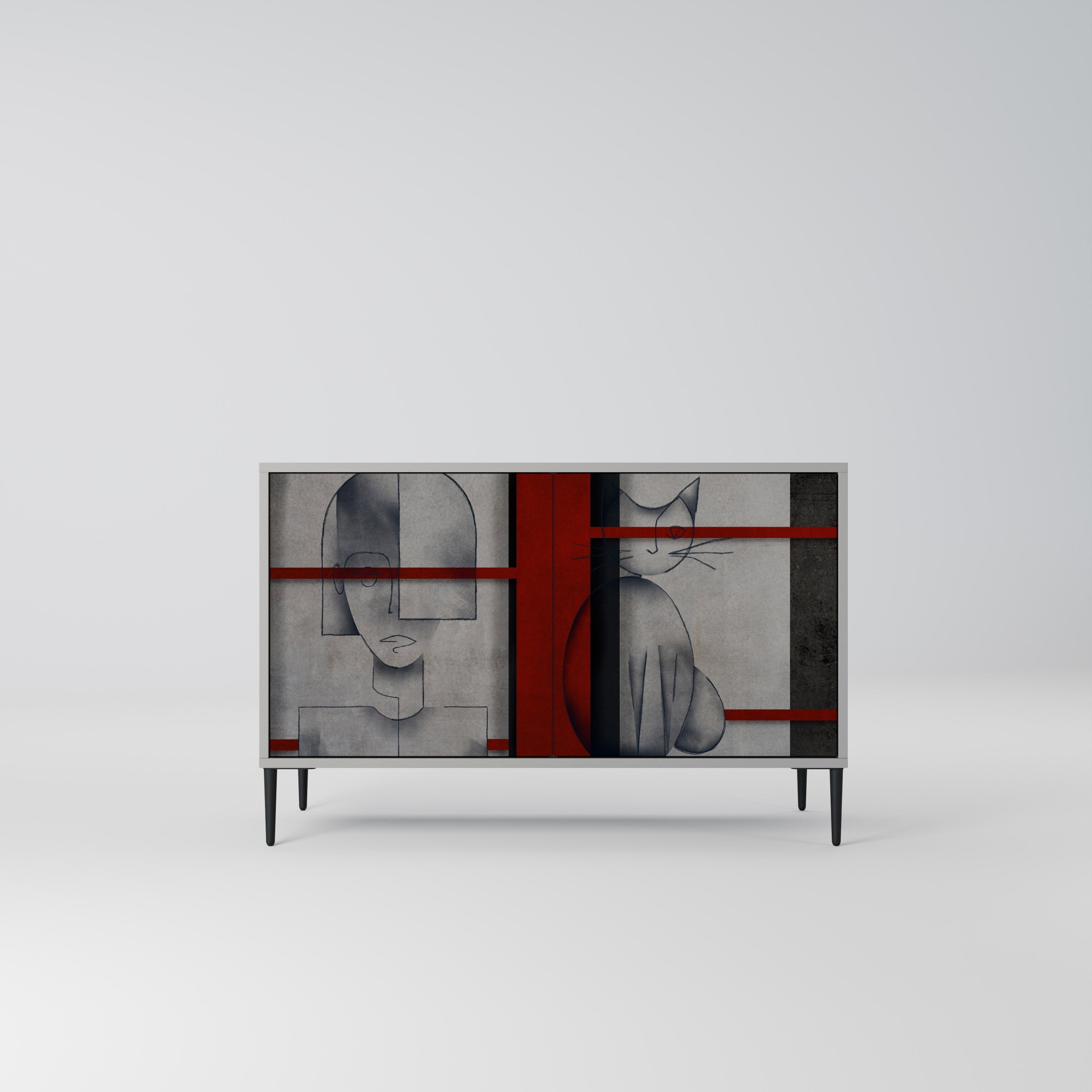 GRAY FIGURES Sideboard mit 2 Türen in Grau