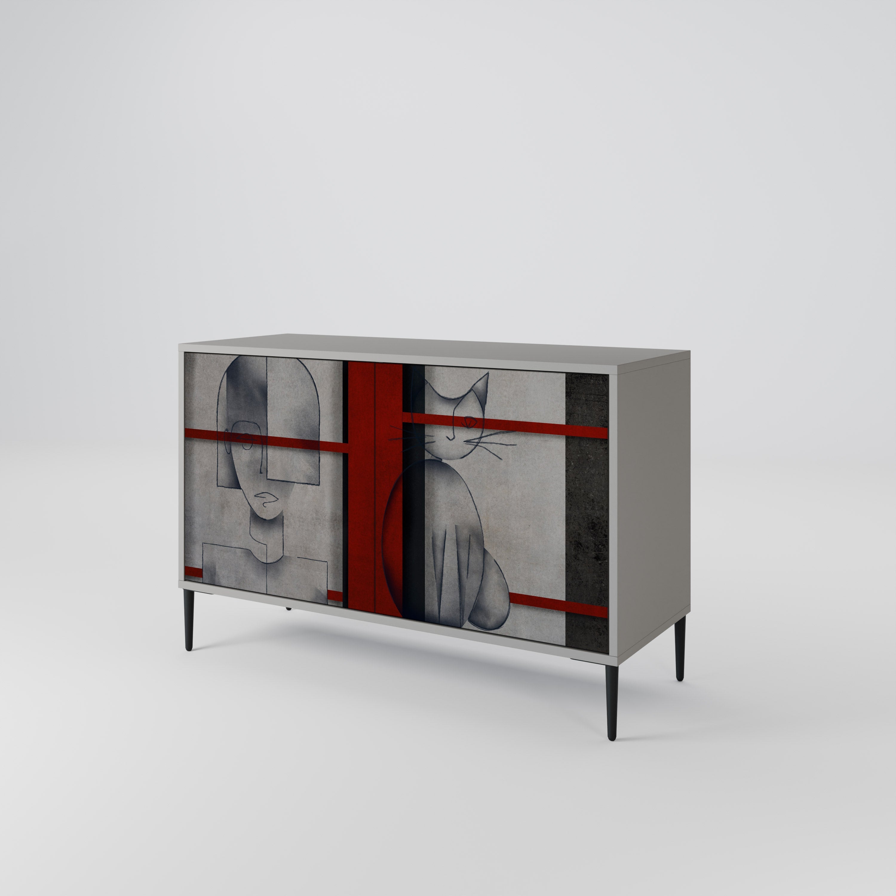 GRAY FIGURES Sideboard mit 2 Türen in Grau