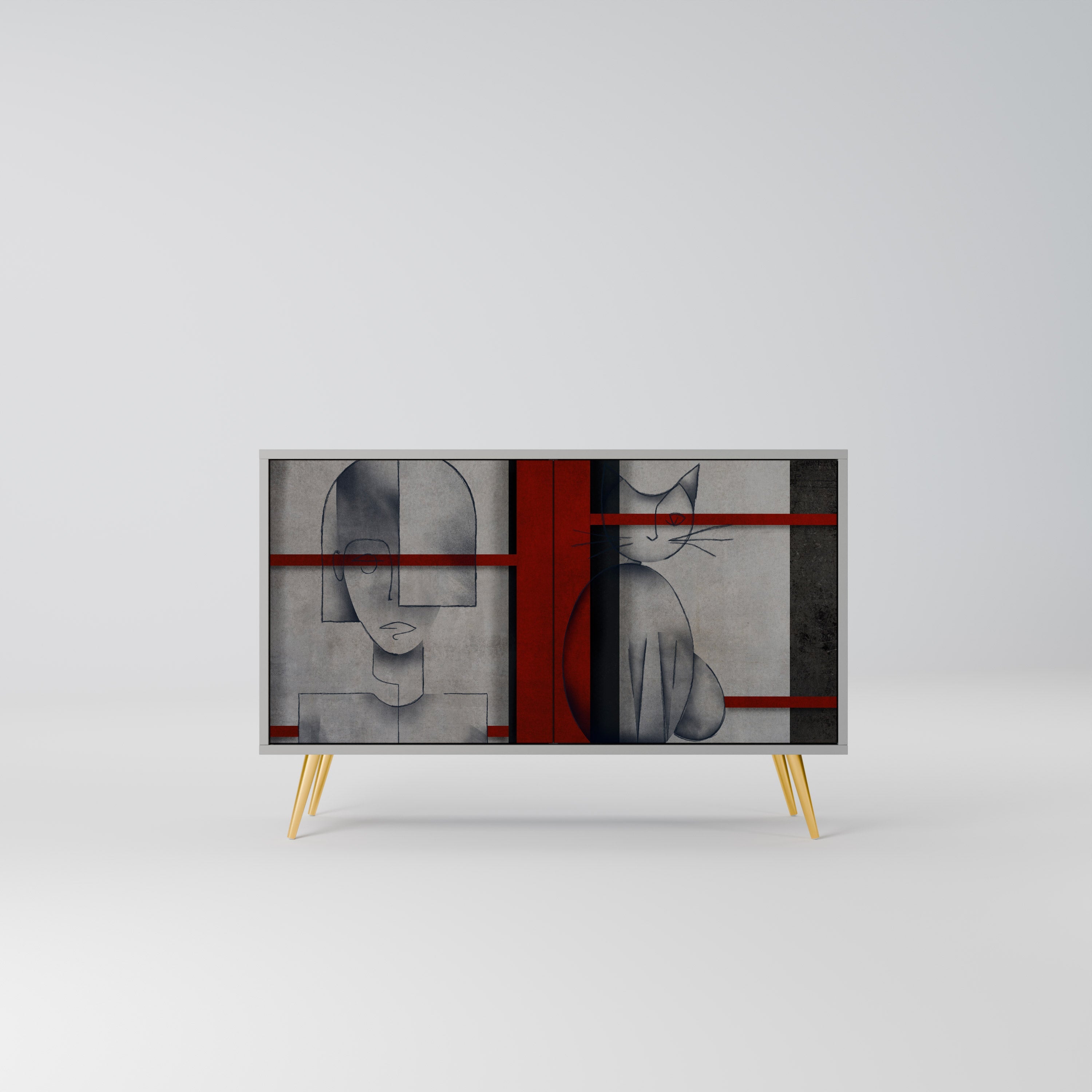 GRAY FIGURES Sideboard mit 2 Türen in Grau