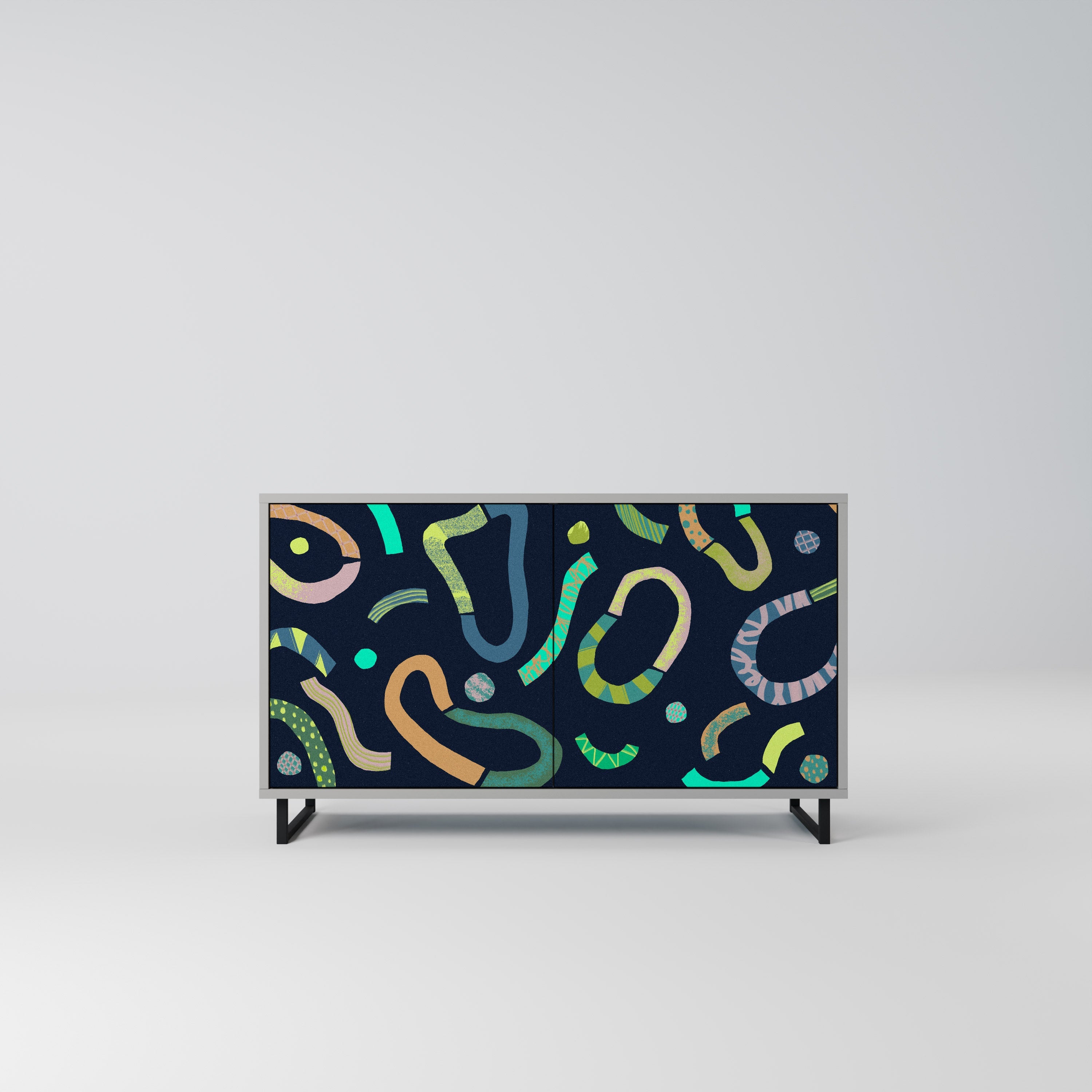 CONTRAST DANCE Sideboard mit 2 Türen in Grau