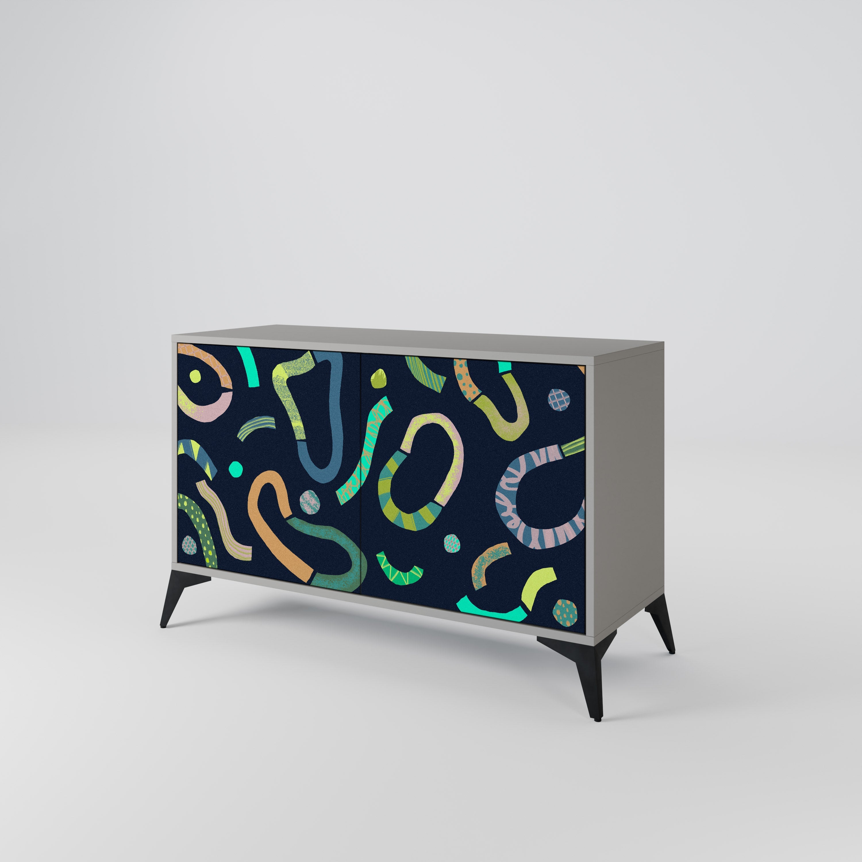 CONTRAST DANCE Sideboard mit 2 Türen in Grau