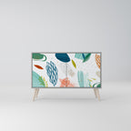 BOTANICAL HURRICANE Sideboard mit 2 Türen in Grau