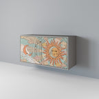 MYSTICAL STRUCTURE Sideboard mit 2 Türen in Grau