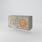 MYSTICAL STRUCTURE Sideboard mit 2 Türen in Grau