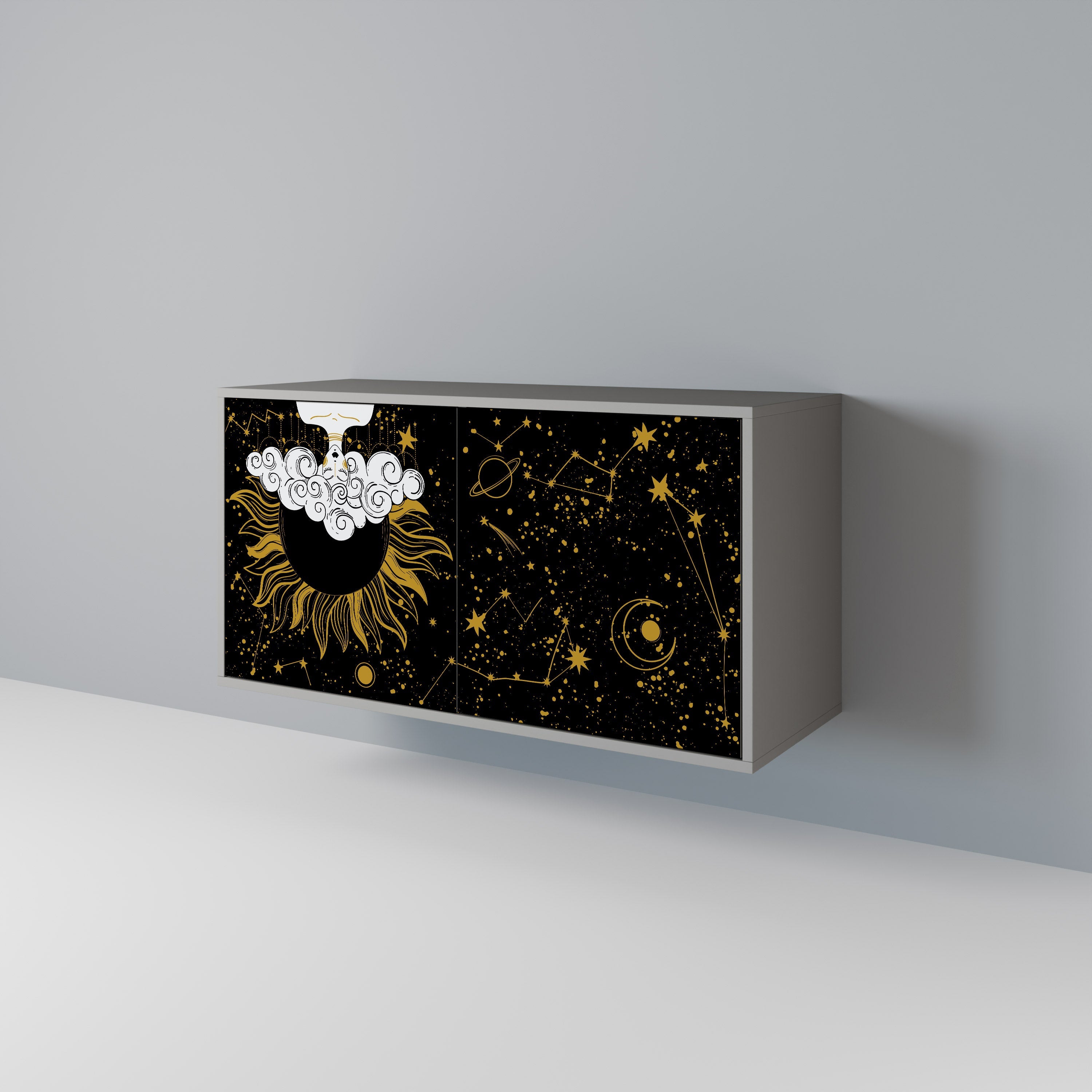 STELLAR CONSTELLATIONS Sideboard mit 2 Türen in Grau