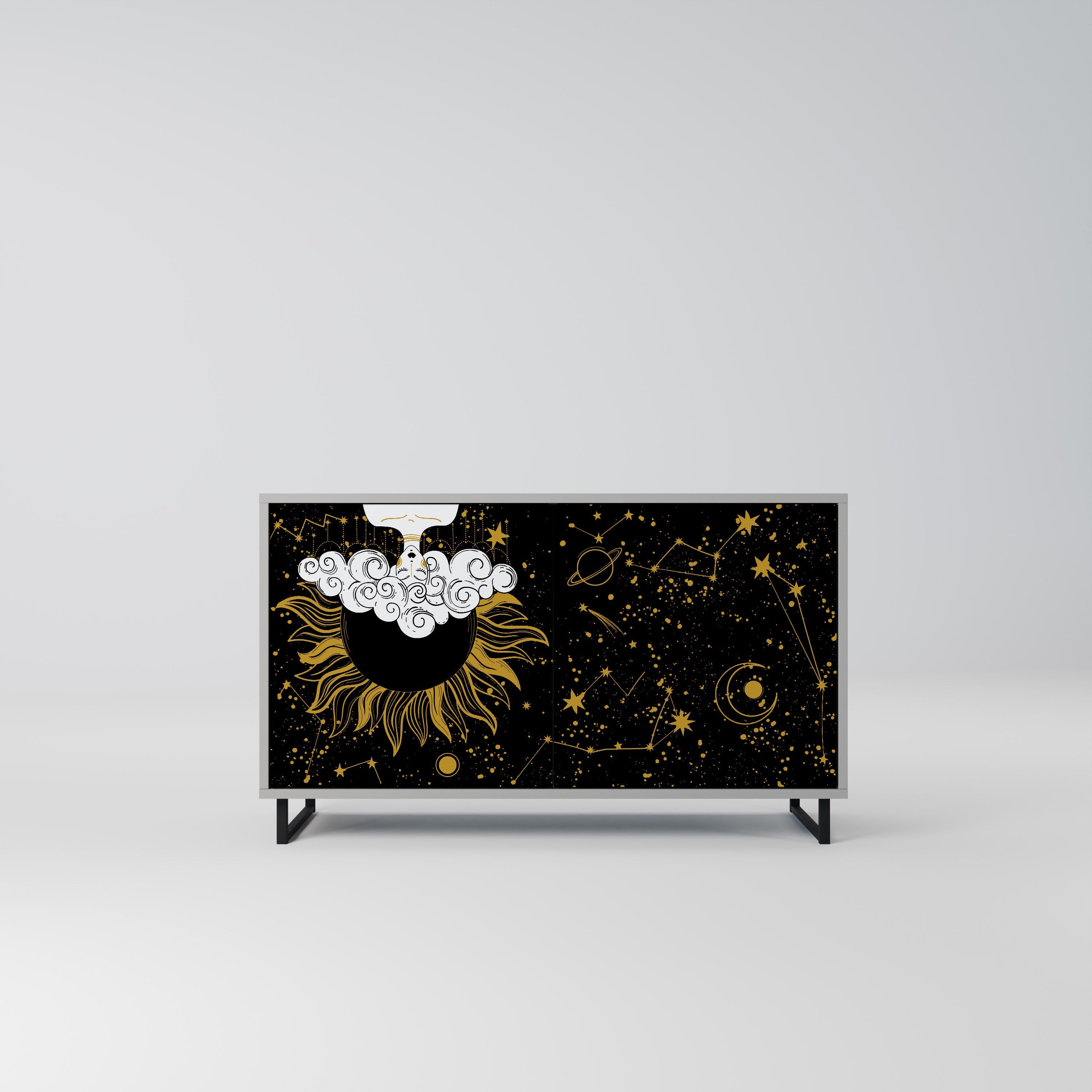STELLAR CONSTELLATIONS Sideboard mit 2 Türen in Grau