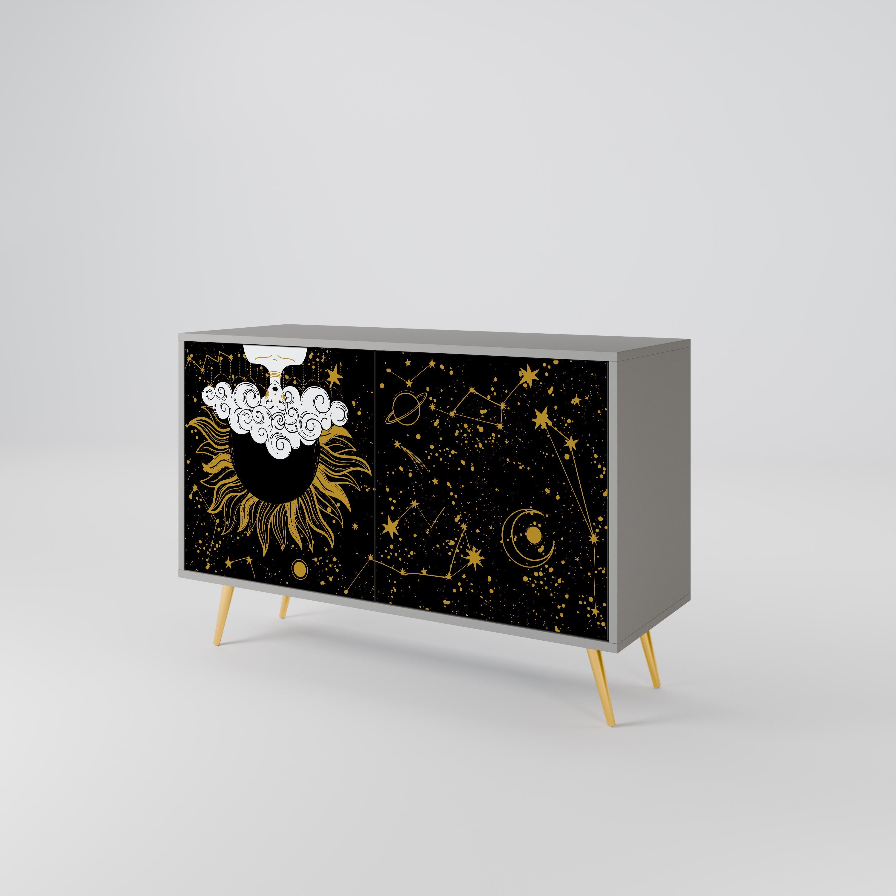 STELLAR CONSTELLATIONS Sideboard mit 2 Türen in Grau