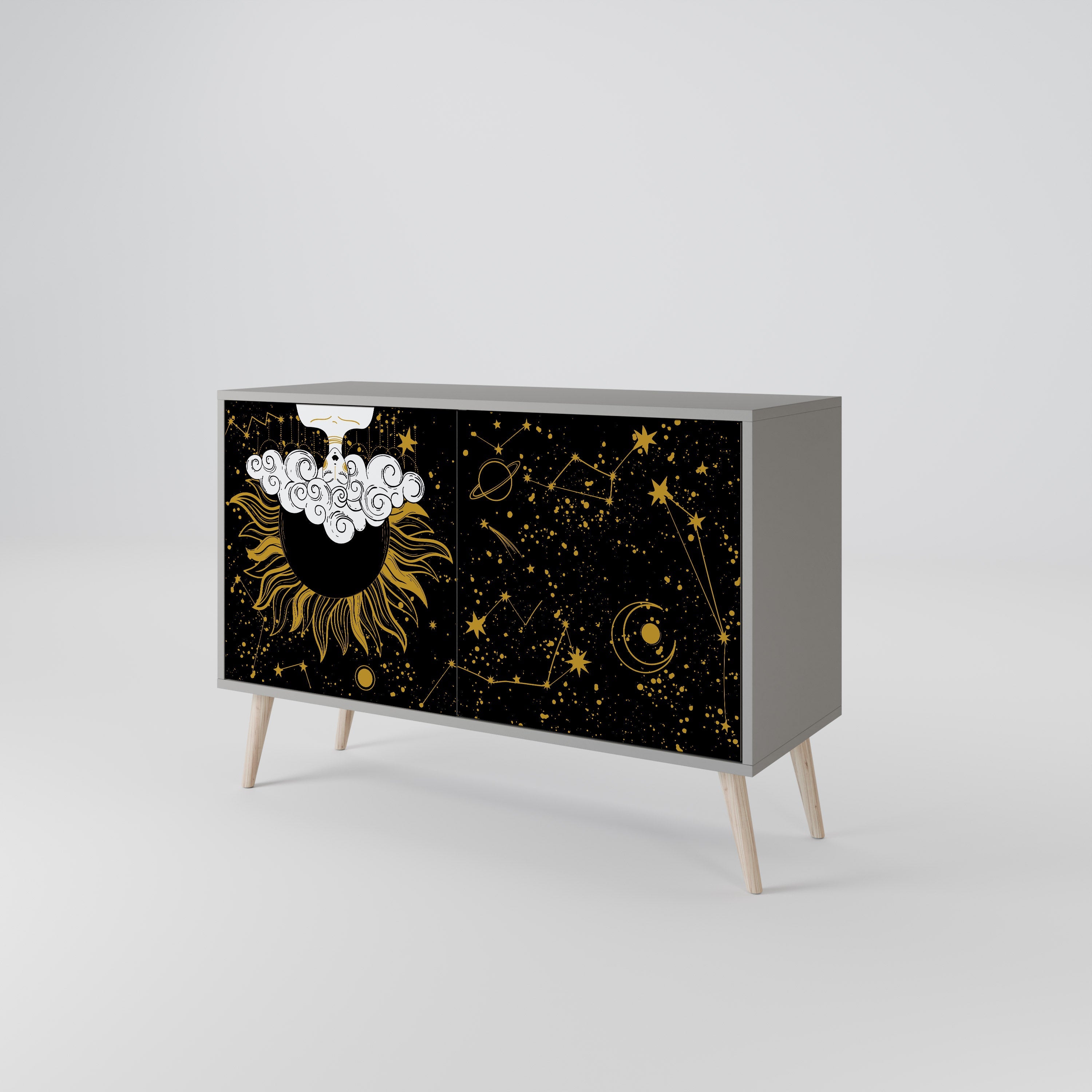 STELLAR CONSTELLATIONS Sideboard mit 2 Türen in Grau