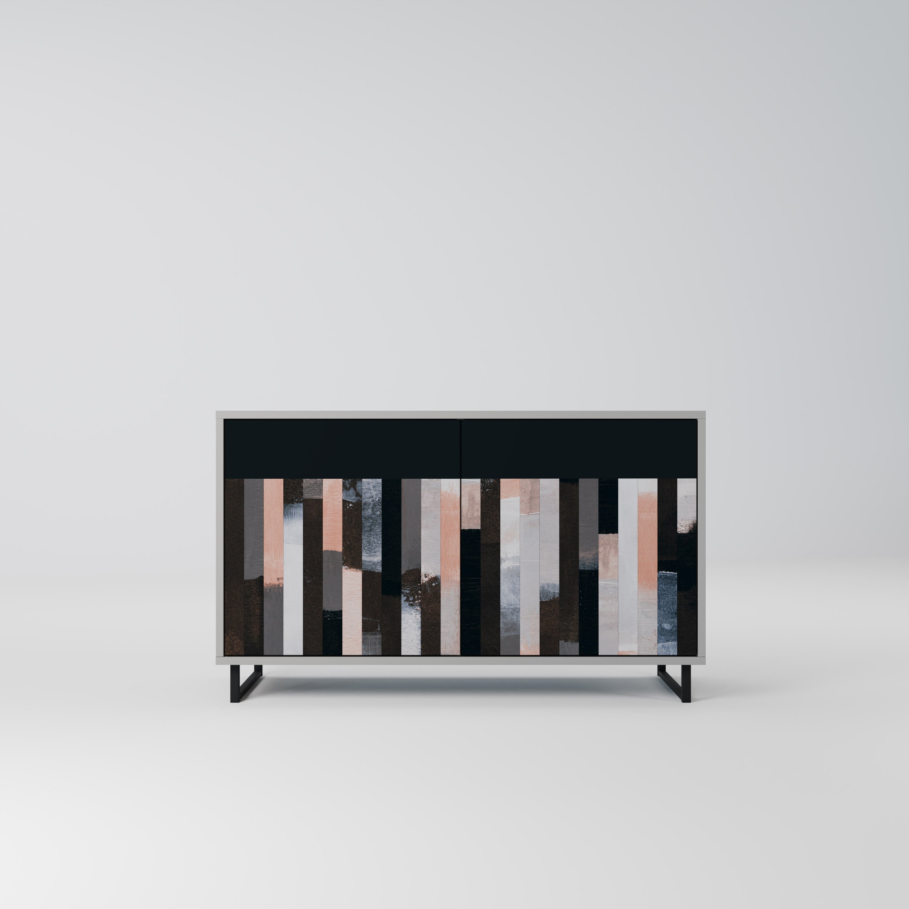 COLLAGE OF RECTANGLES Sideboard mit 2 Türen in Grau