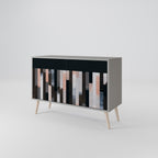 COLLAGE OF RECTANGLES Sideboard mit 2 Türen in Grau