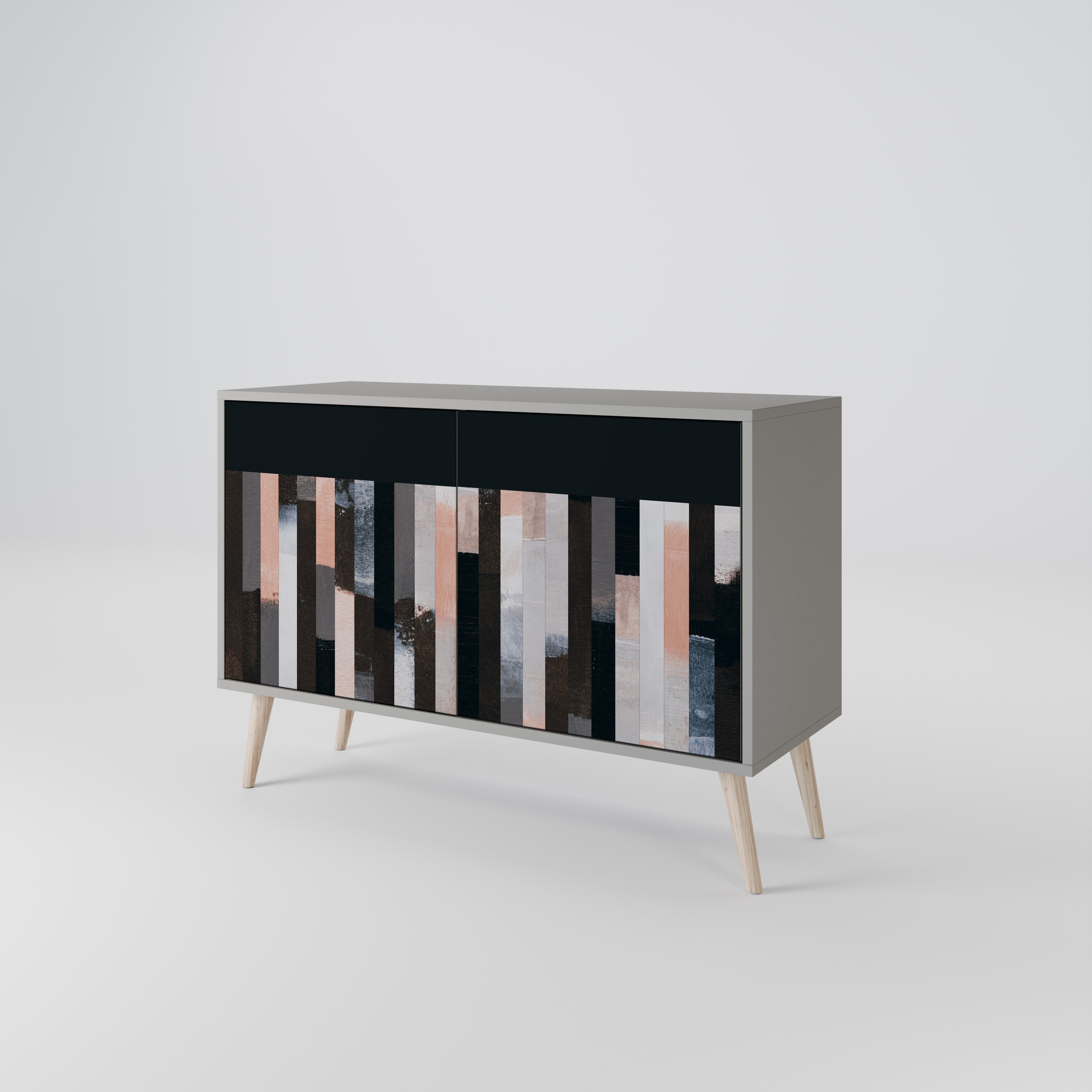 COLLAGE OF RECTANGLES Sideboard mit 2 Türen in Grau