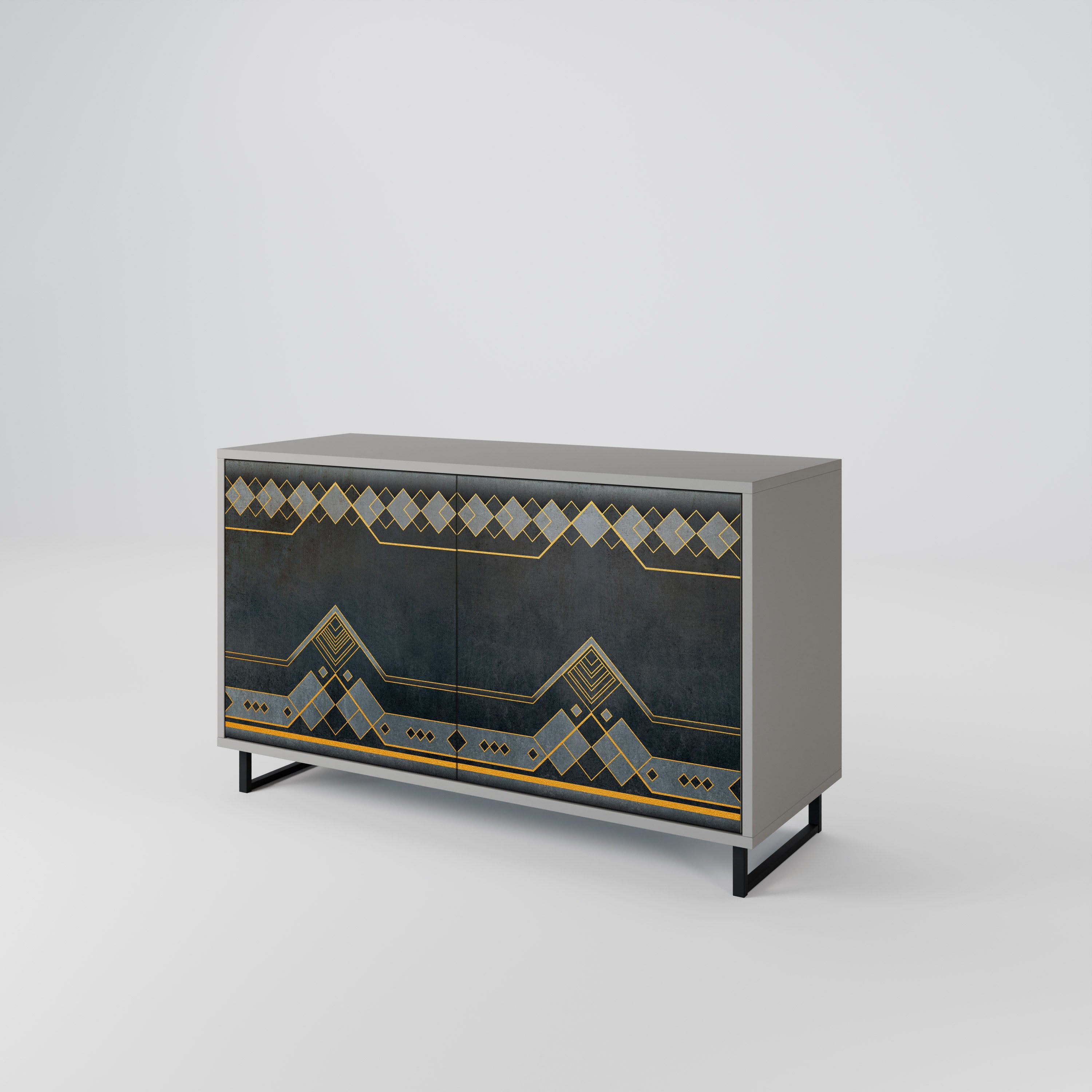 ROYAL ORDINARINESS Sideboard mit 2 Türen in Grau