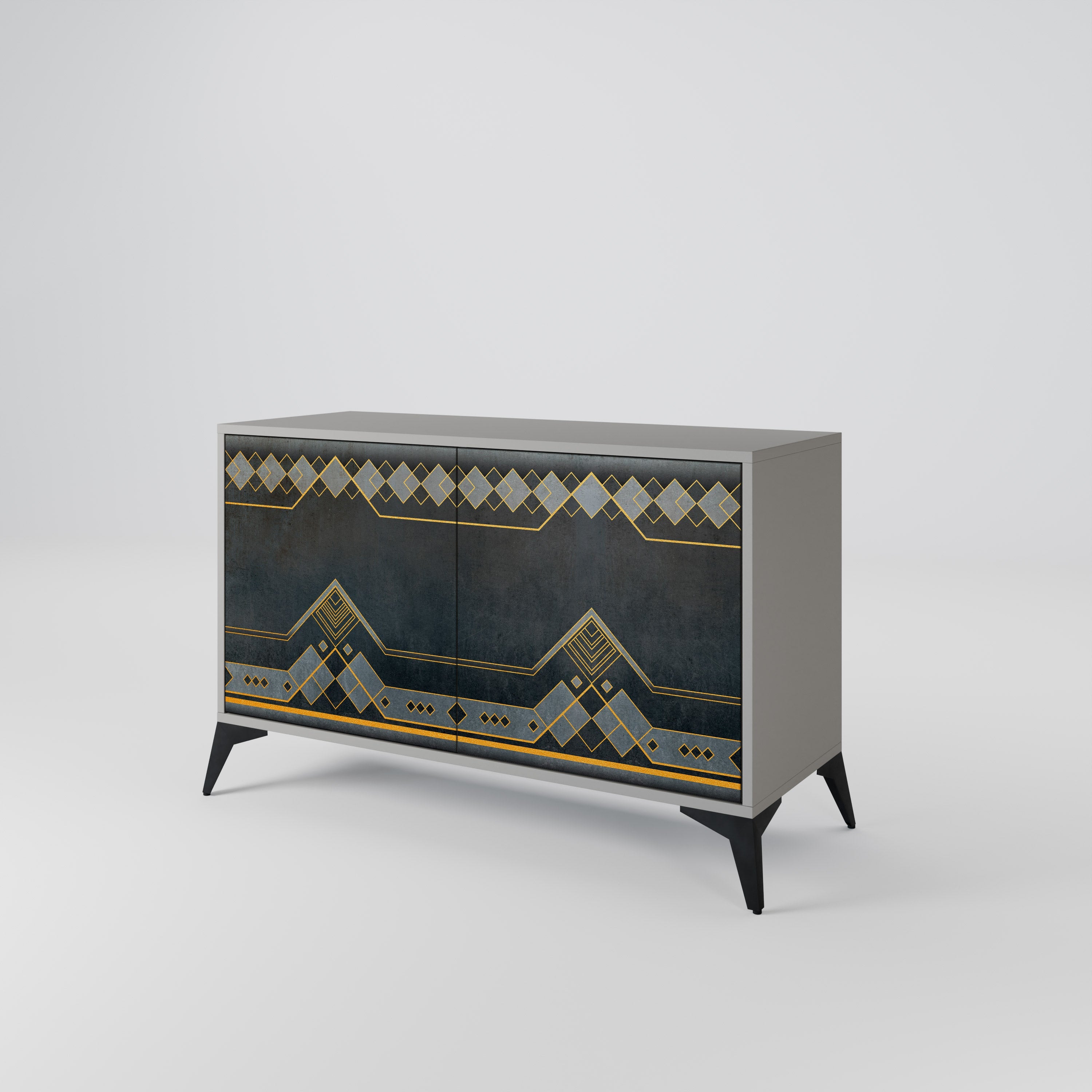 ROYAL ORDINARINESS Sideboard mit 2 Türen in Grau
