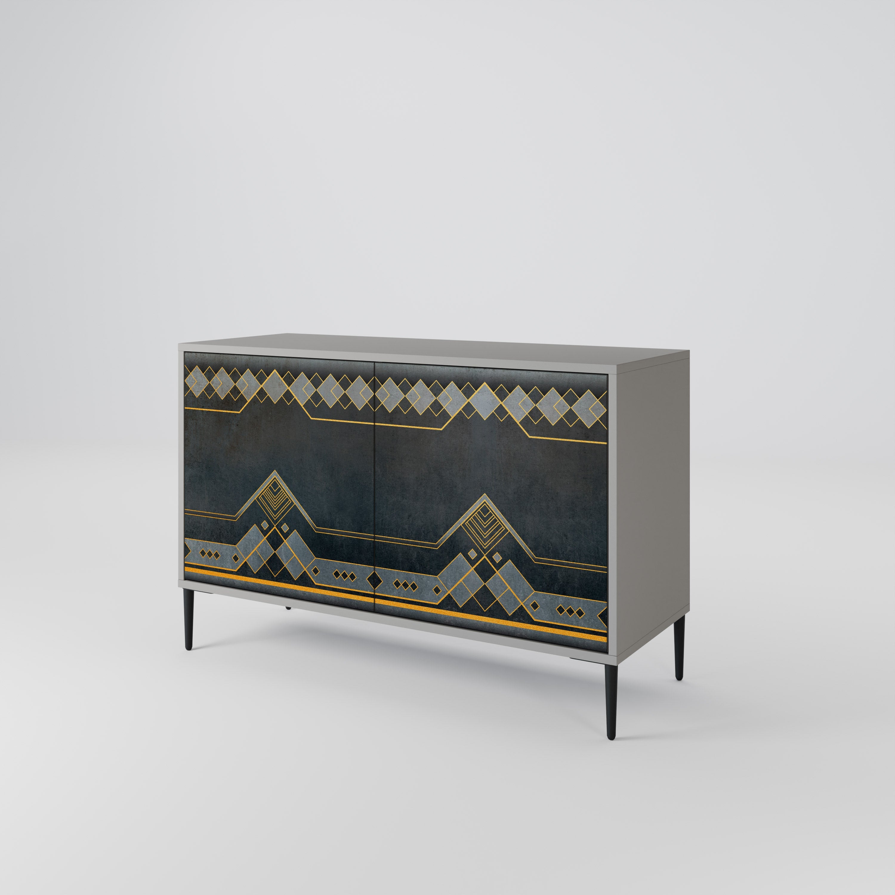 ROYAL ORDINARINESS Sideboard mit 2 Türen in Grau