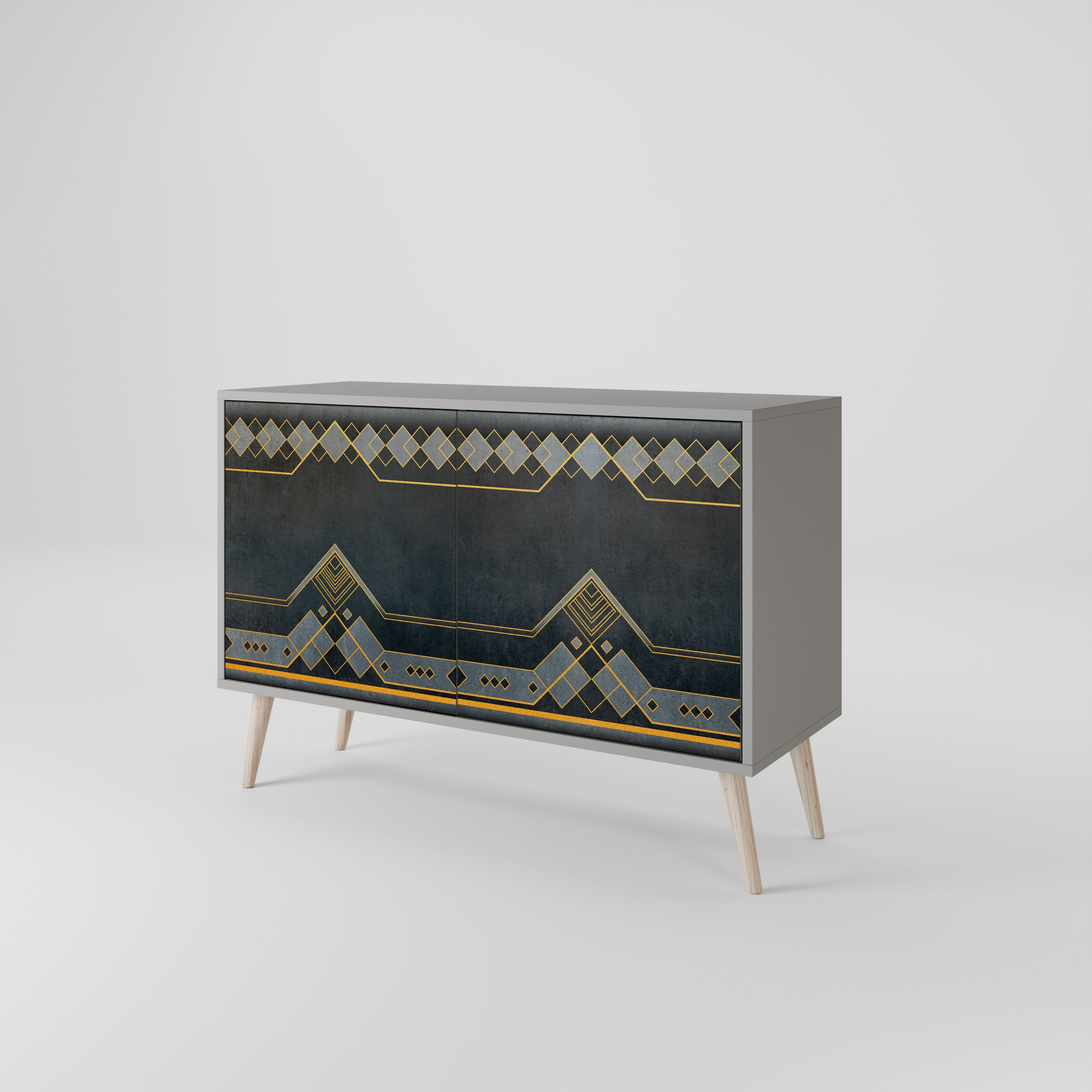 ROYAL ORDINARINESS Sideboard mit 2 Türen in Grau