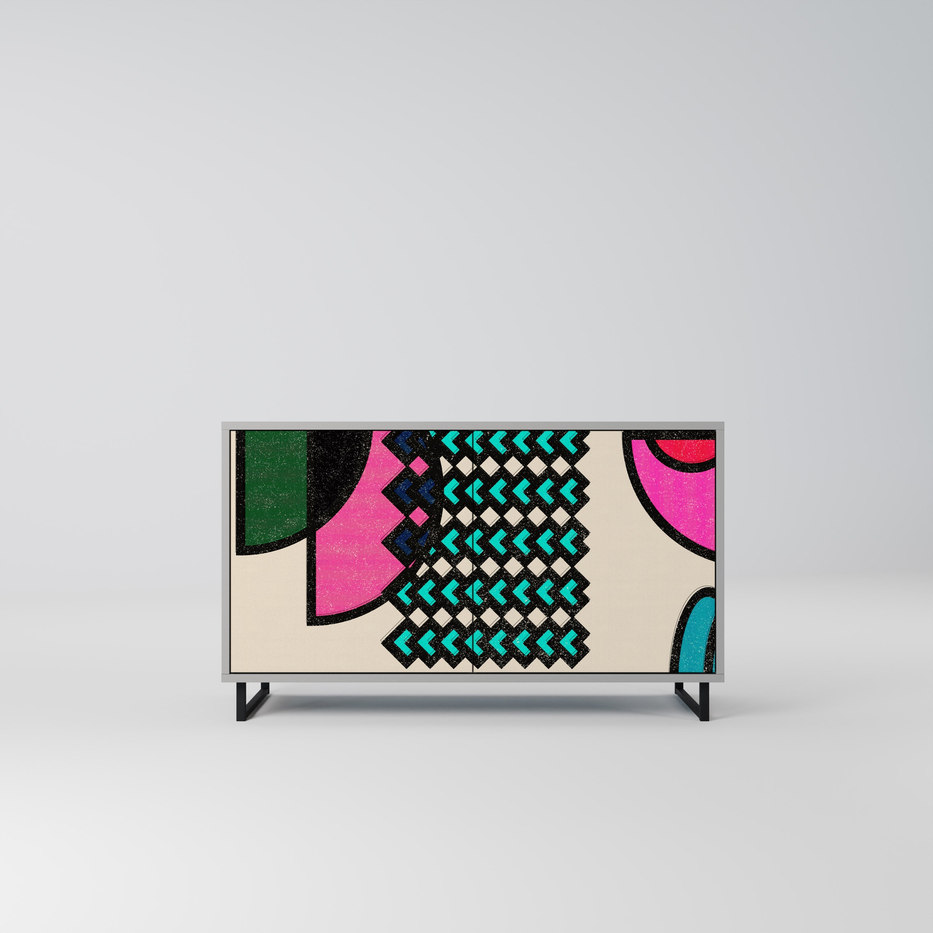 GEOMETRIC RHAPSODY Sideboard mit 2 Türen in Grau