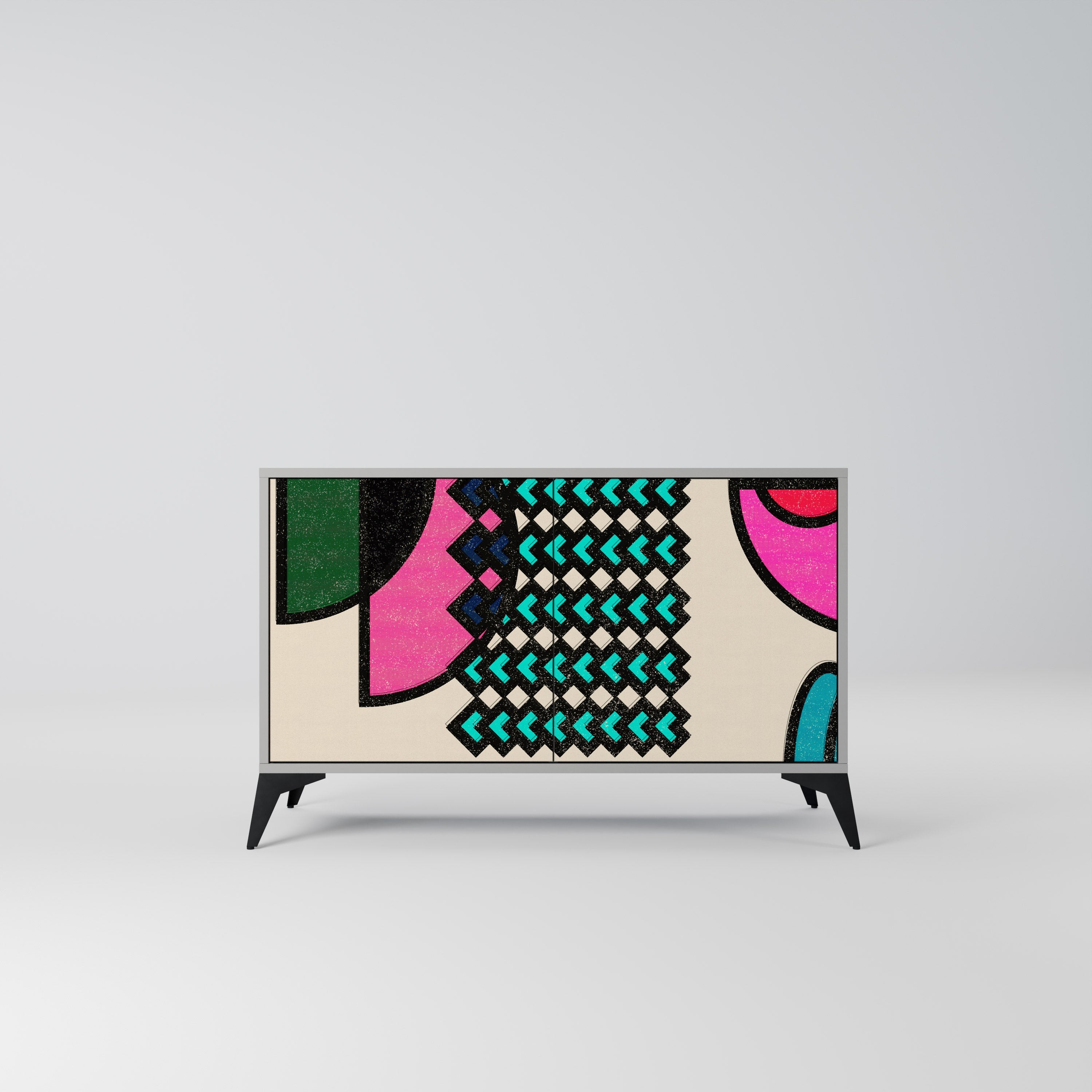 GEOMETRIC RHAPSODY Sideboard mit 2 Türen in Grau
