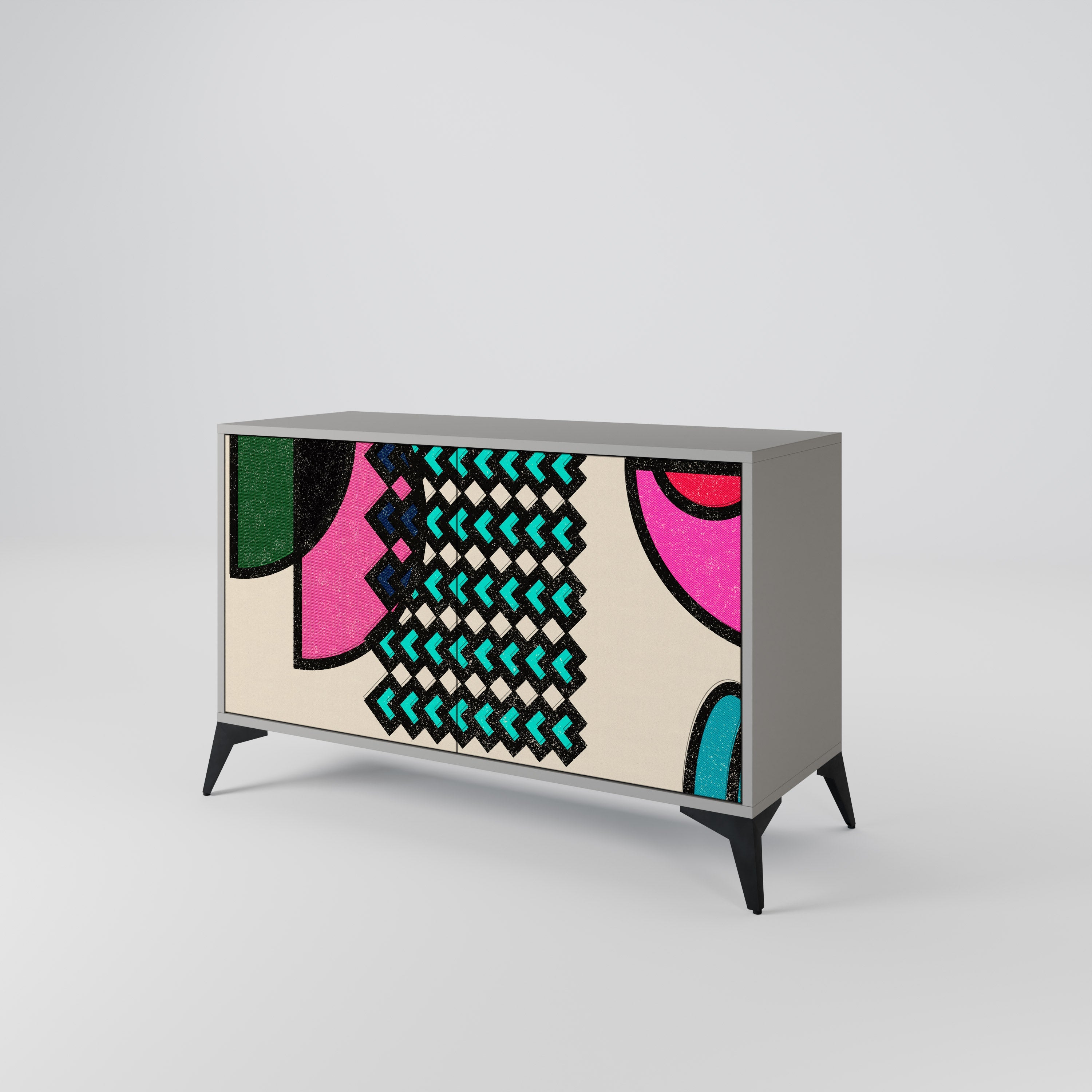 GEOMETRIC RHAPSODY Sideboard mit 2 Türen in Grau