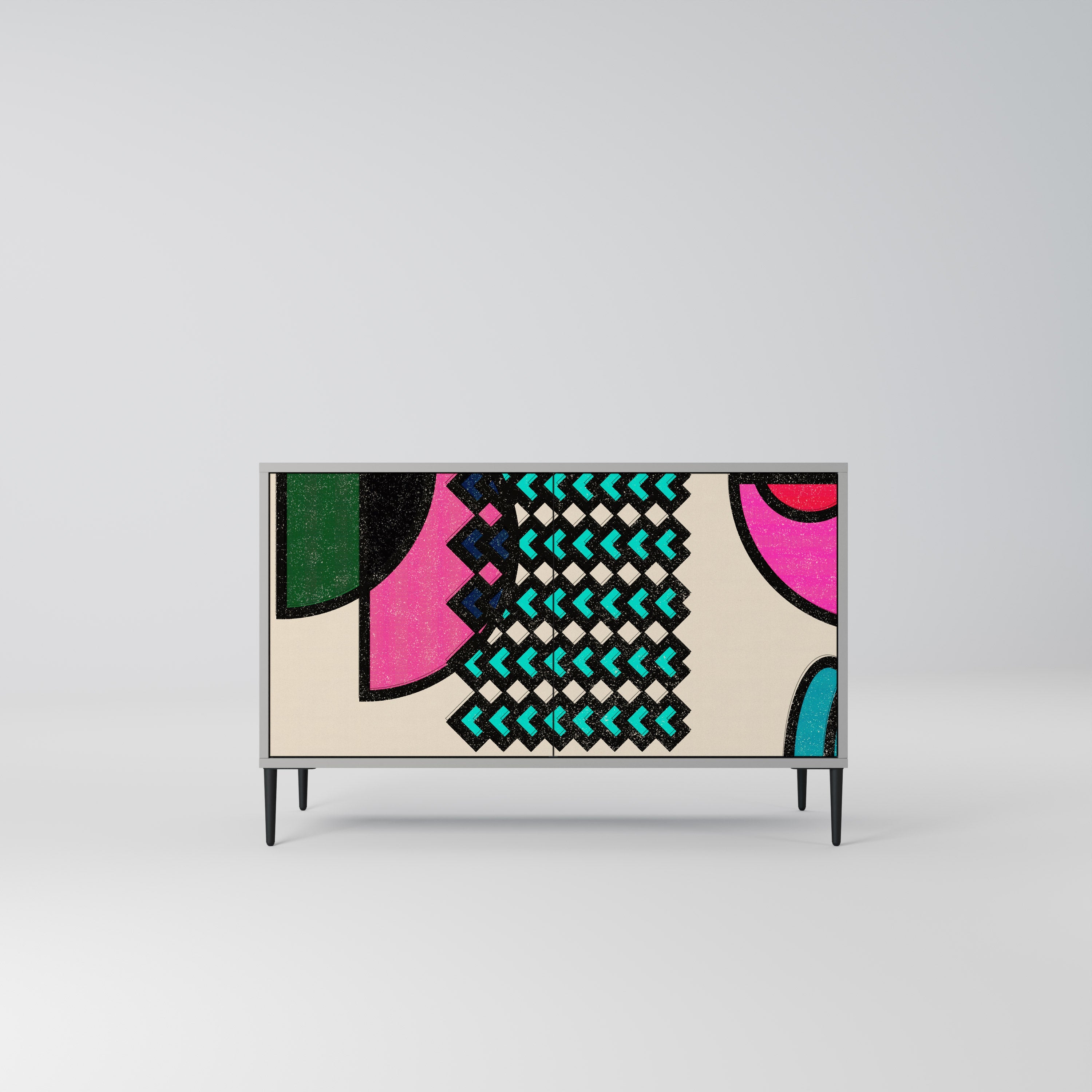 GEOMETRIC RHAPSODY Sideboard mit 2 Türen in Grau