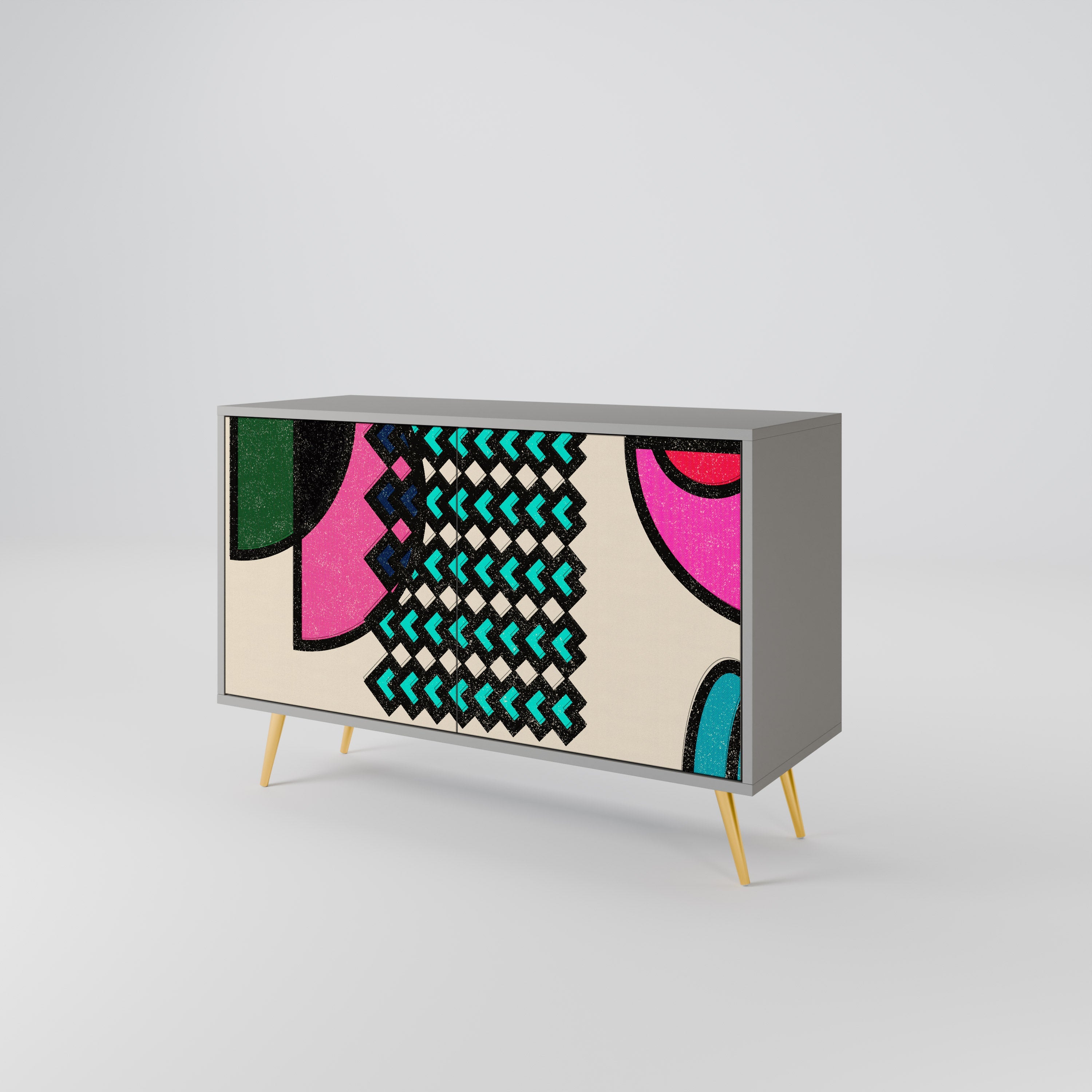 GEOMETRIC RHAPSODY Sideboard mit 2 Türen in Grau