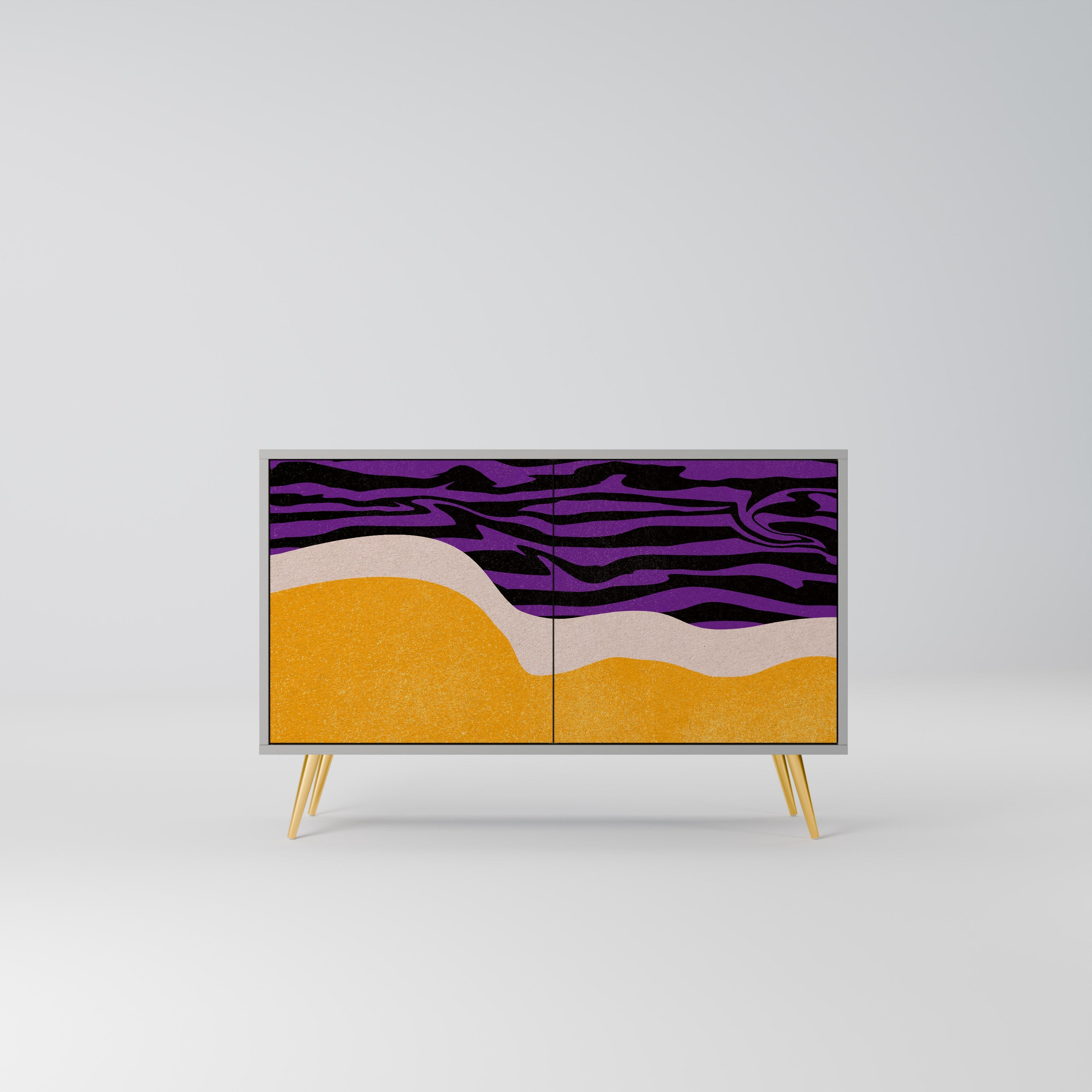 INDEPENDENT BORDER Sideboard mit 2 Türen in Grau