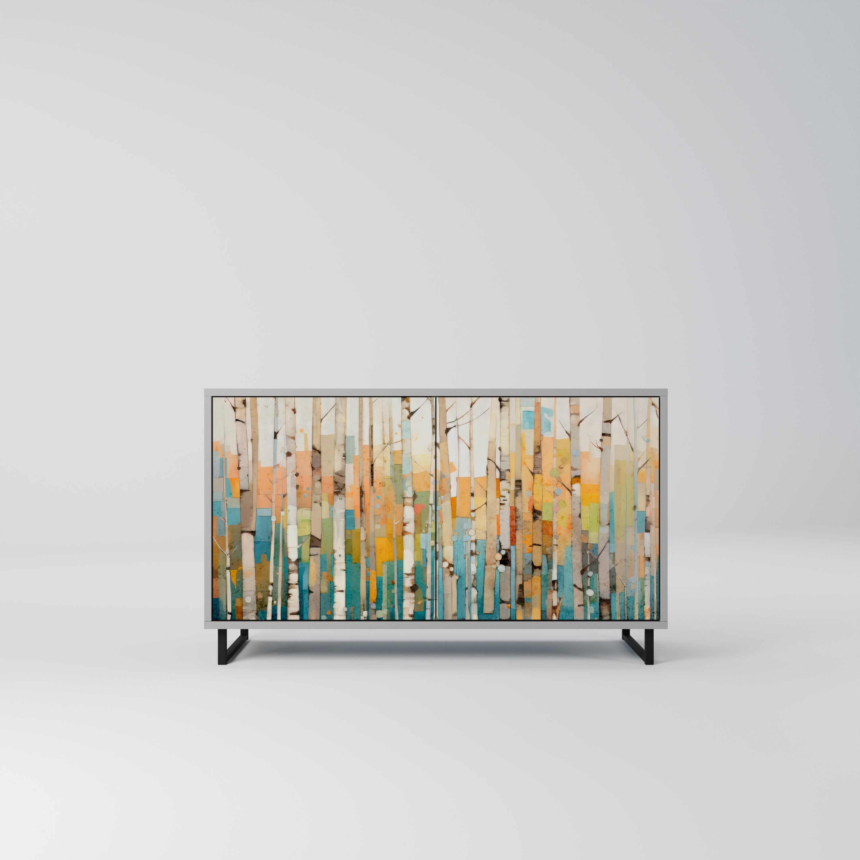 BIRCH KALEIDOSCOPE Sideboard mit 2 Türen in Grau
