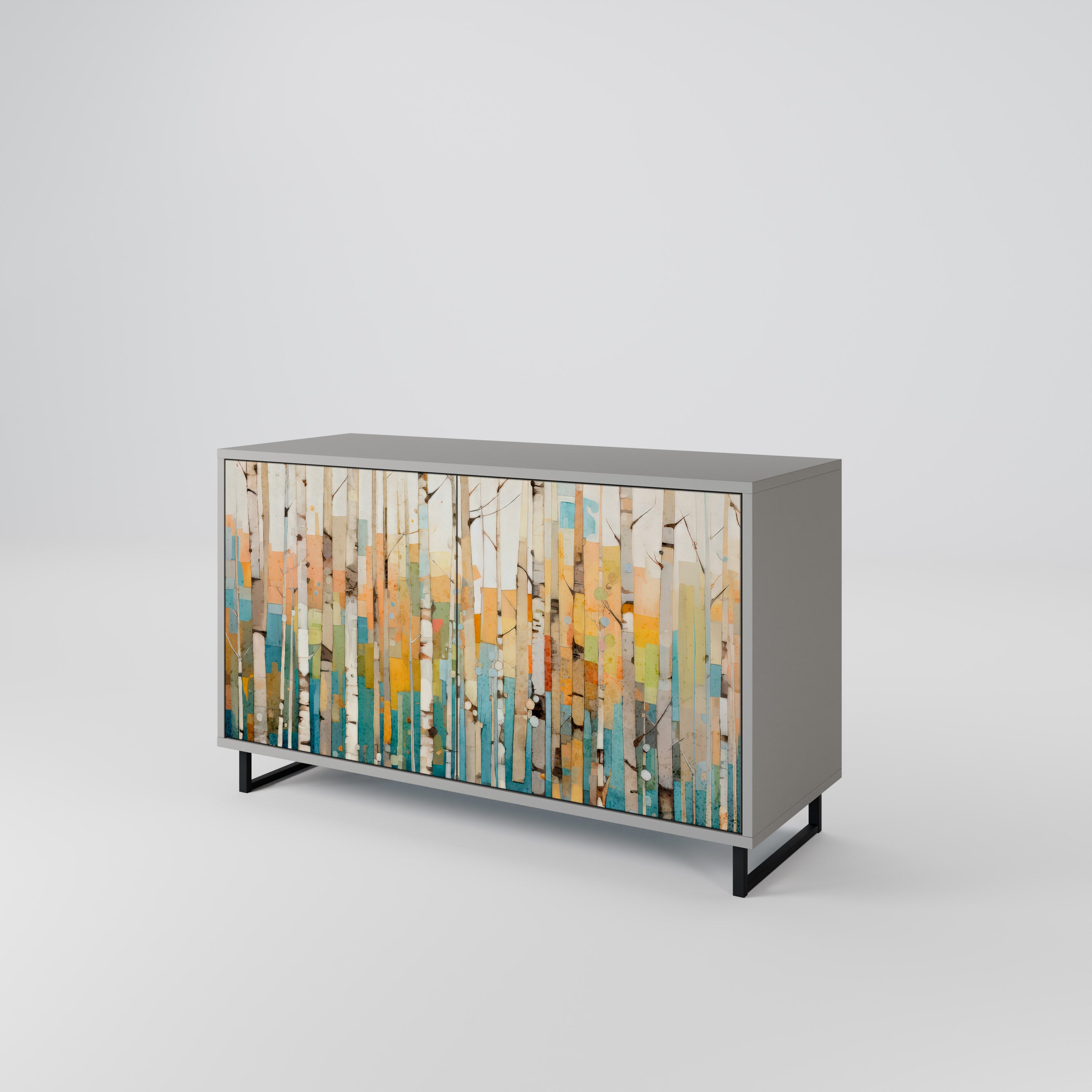 BIRCH KALEIDOSCOPE Sideboard mit 2 Türen in Grau
