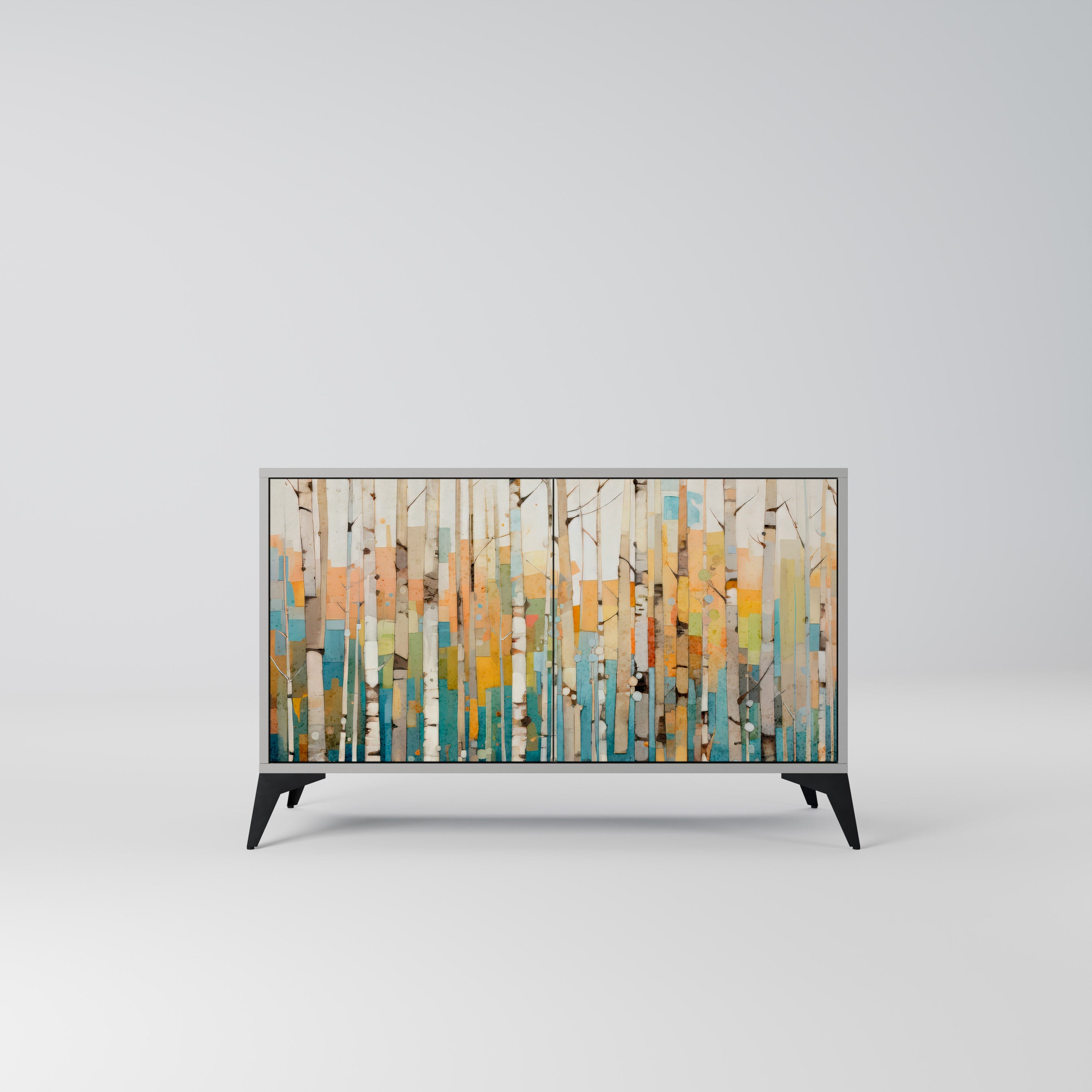 BIRCH KALEIDOSCOPE Sideboard mit 2 Türen in Grau
