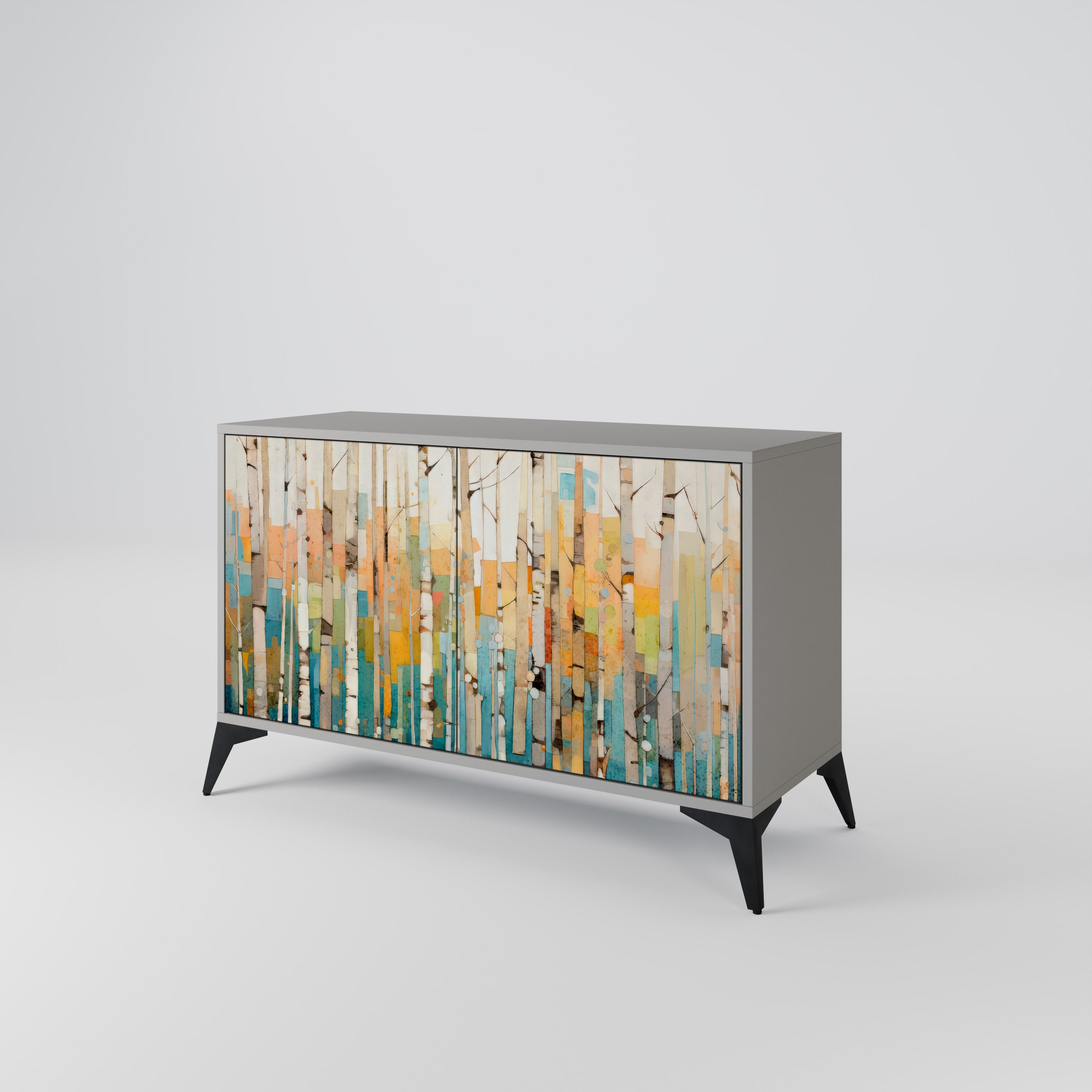 BIRCH KALEIDOSCOPE Sideboard mit 2 Türen in Grau