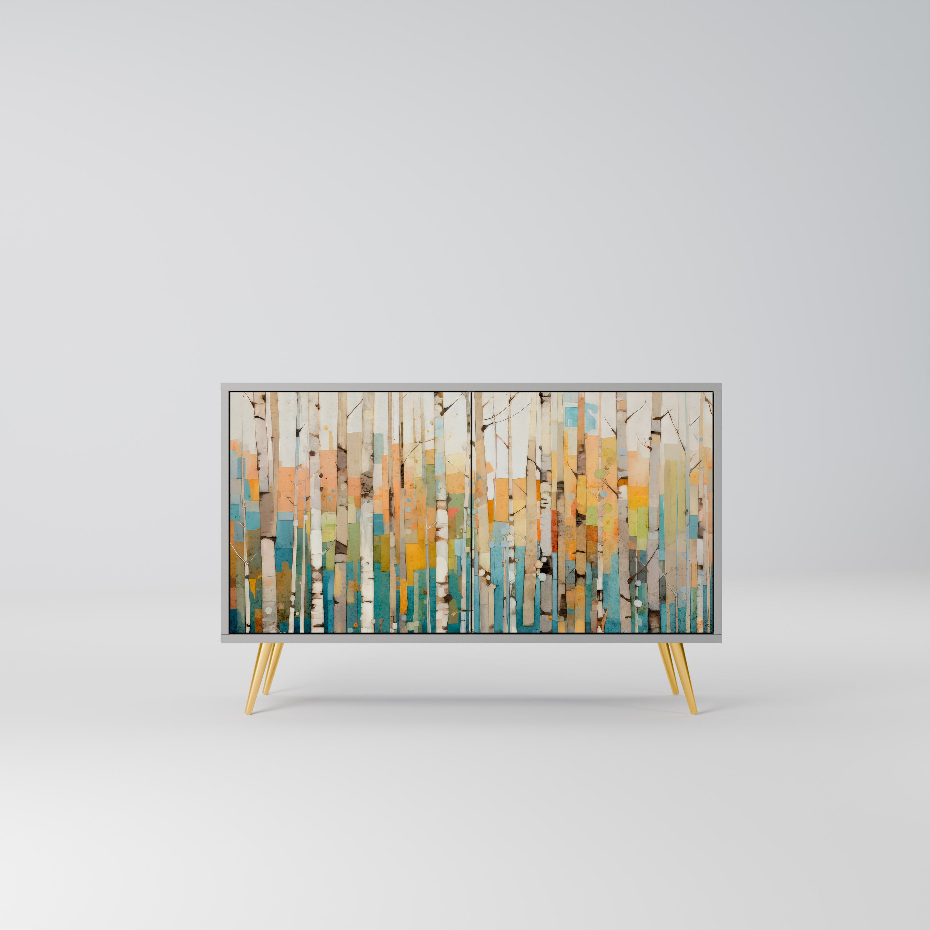 BIRCH KALEIDOSCOPE Sideboard mit 2 Türen in Grau