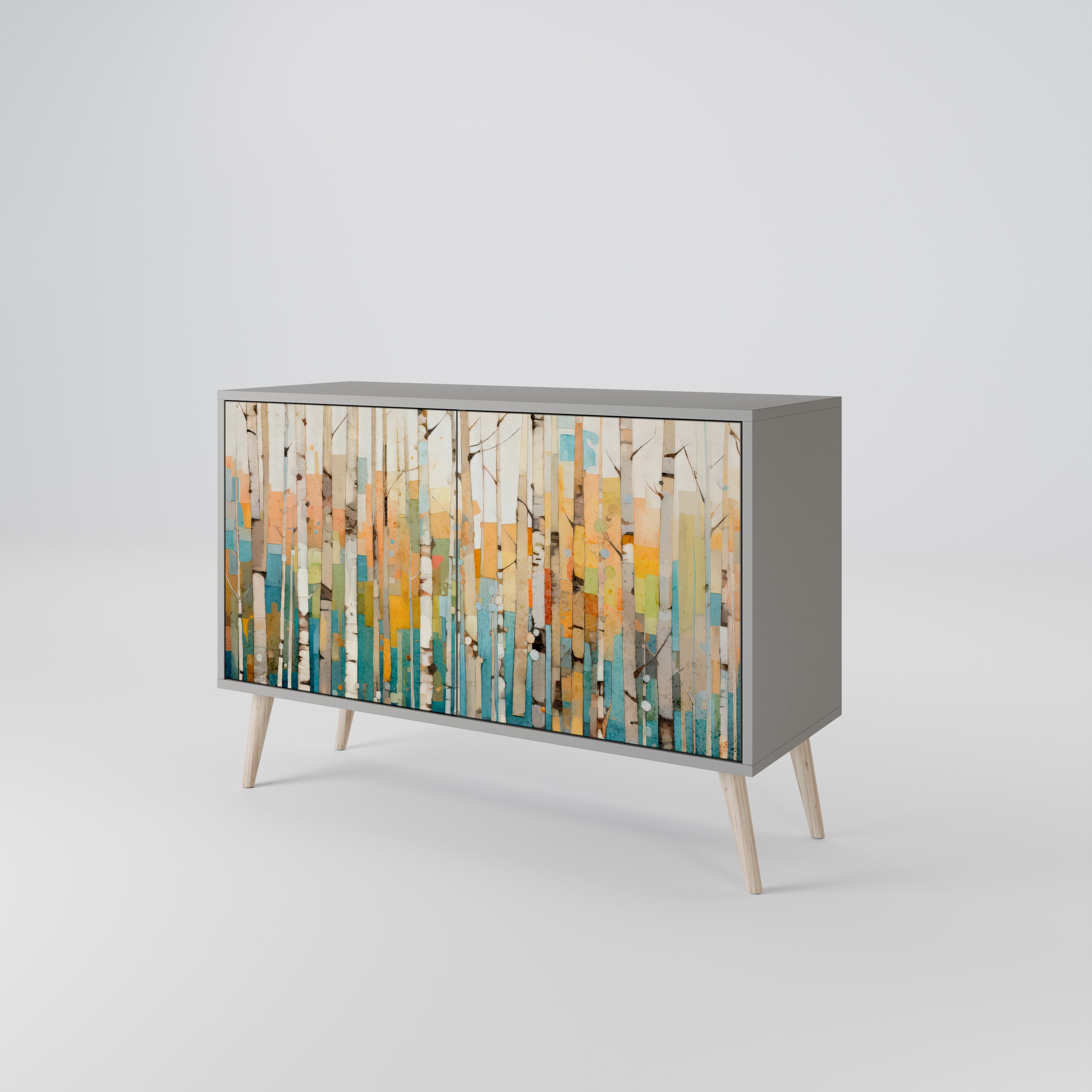 BIRCH KALEIDOSCOPE Sideboard mit 2 Türen in Grau