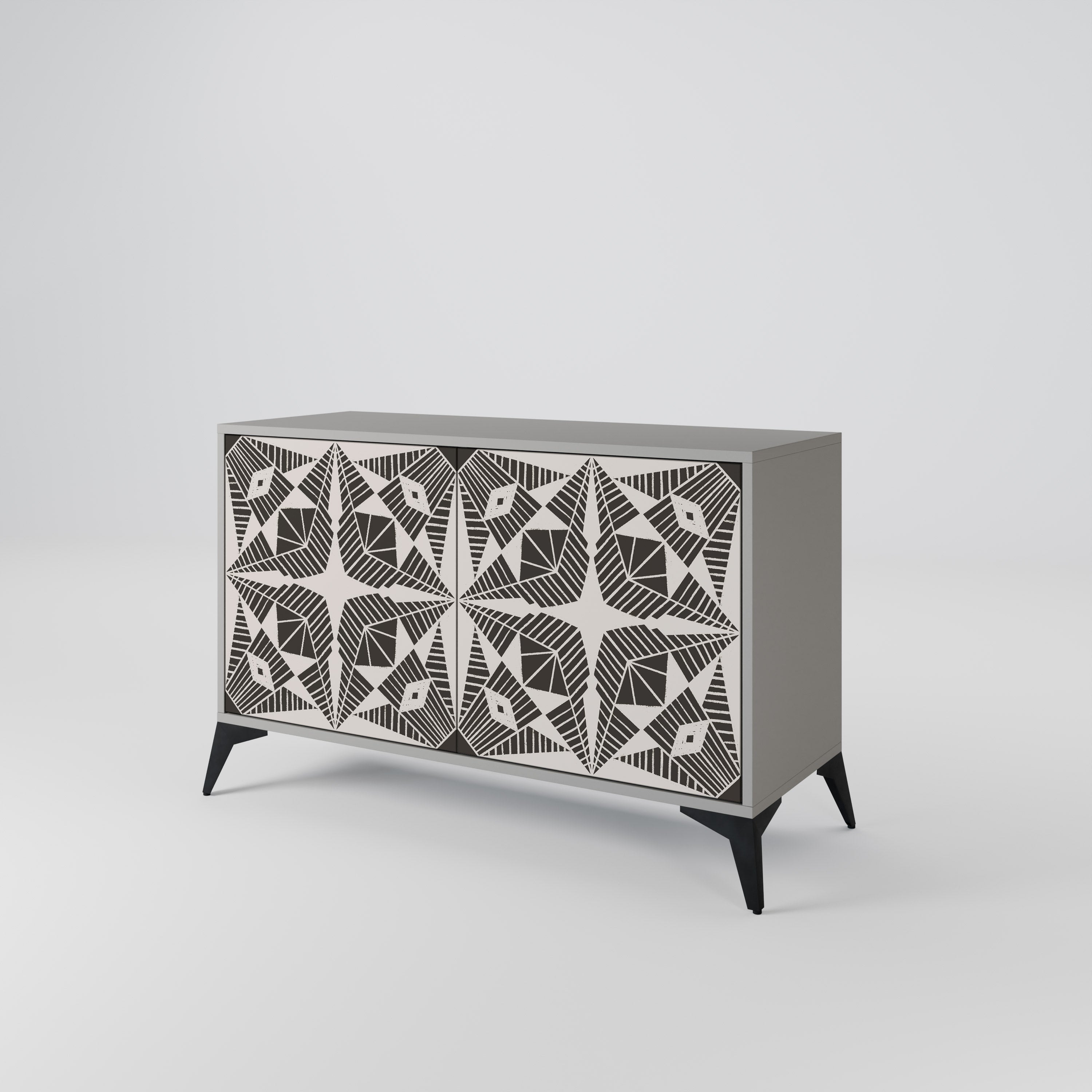 MONOCHROME NEXUS Sideboard mit 2 Türen in Grau
