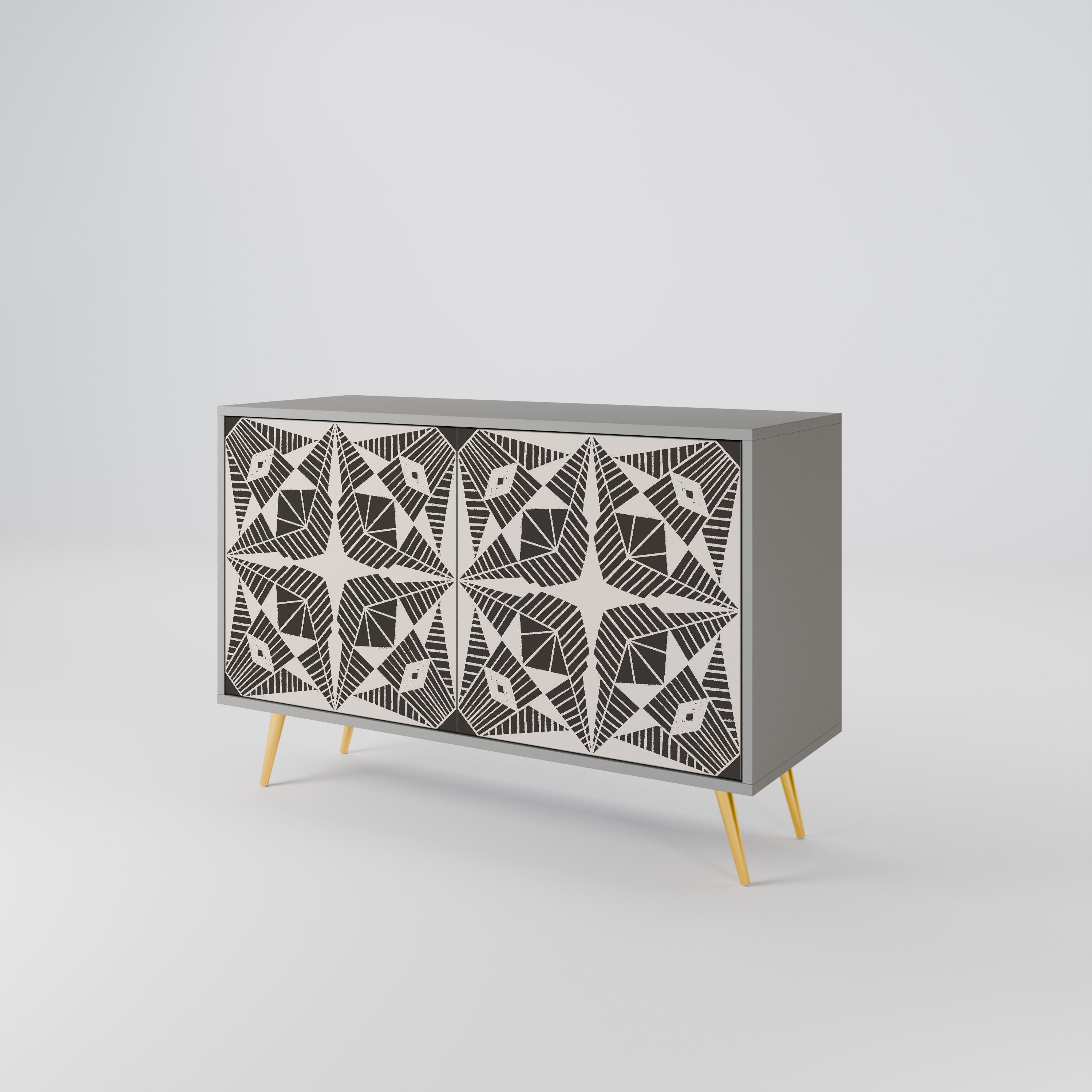 MONOCHROME NEXUS Sideboard mit 2 Türen in Grau