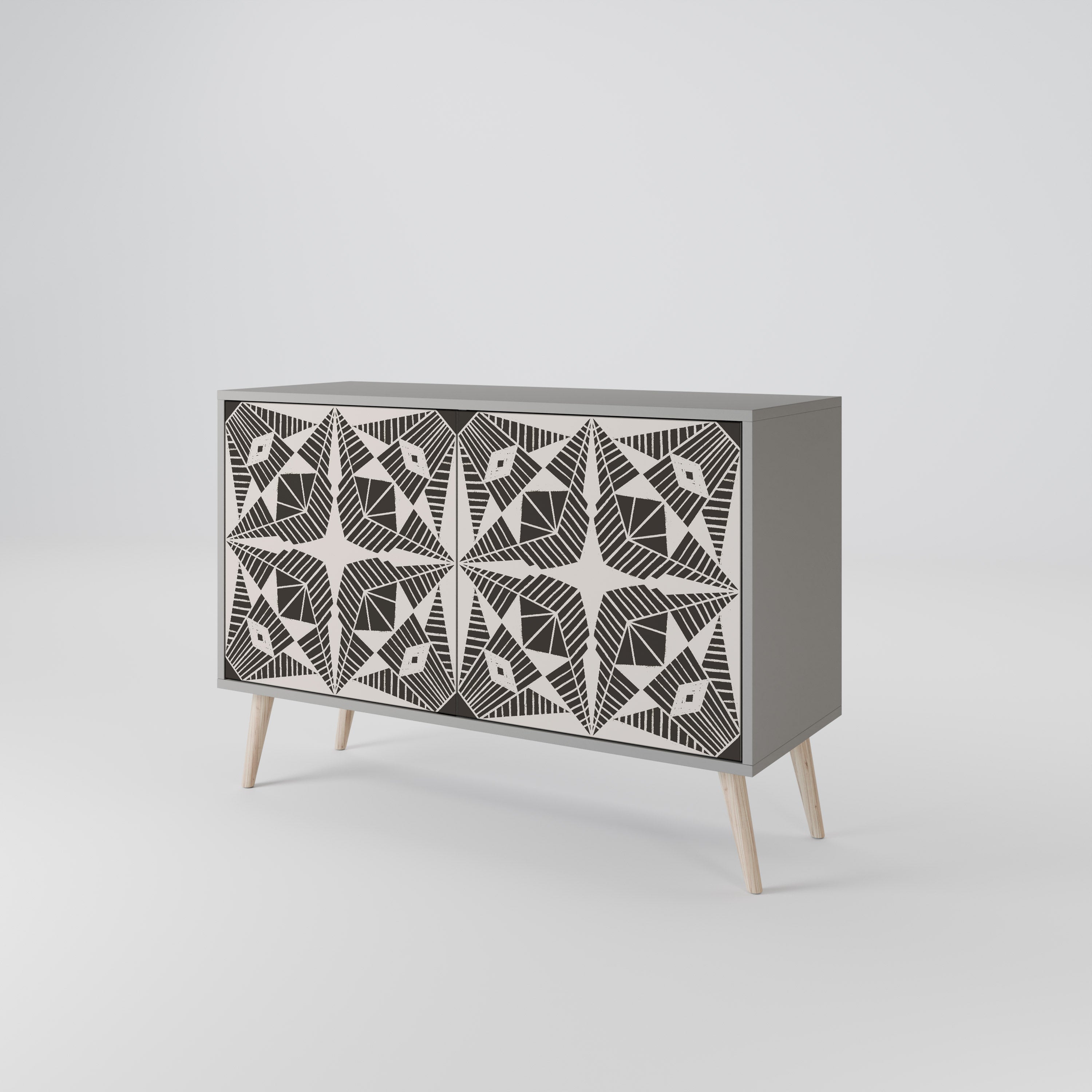MONOCHROME NEXUS Sideboard mit 2 Türen in Grau