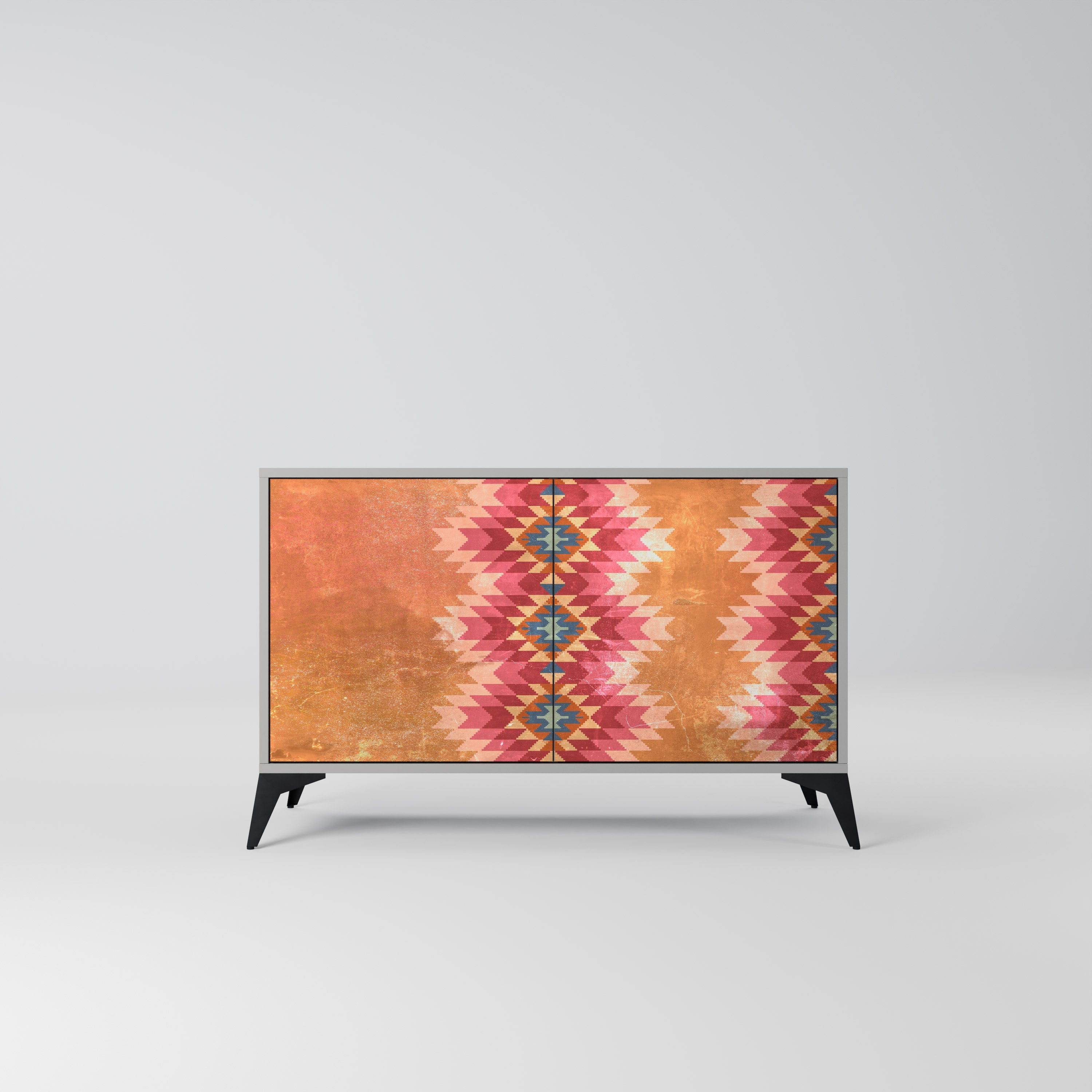 INDIAN FOLK Sideboard mit 2 Türen in Grau