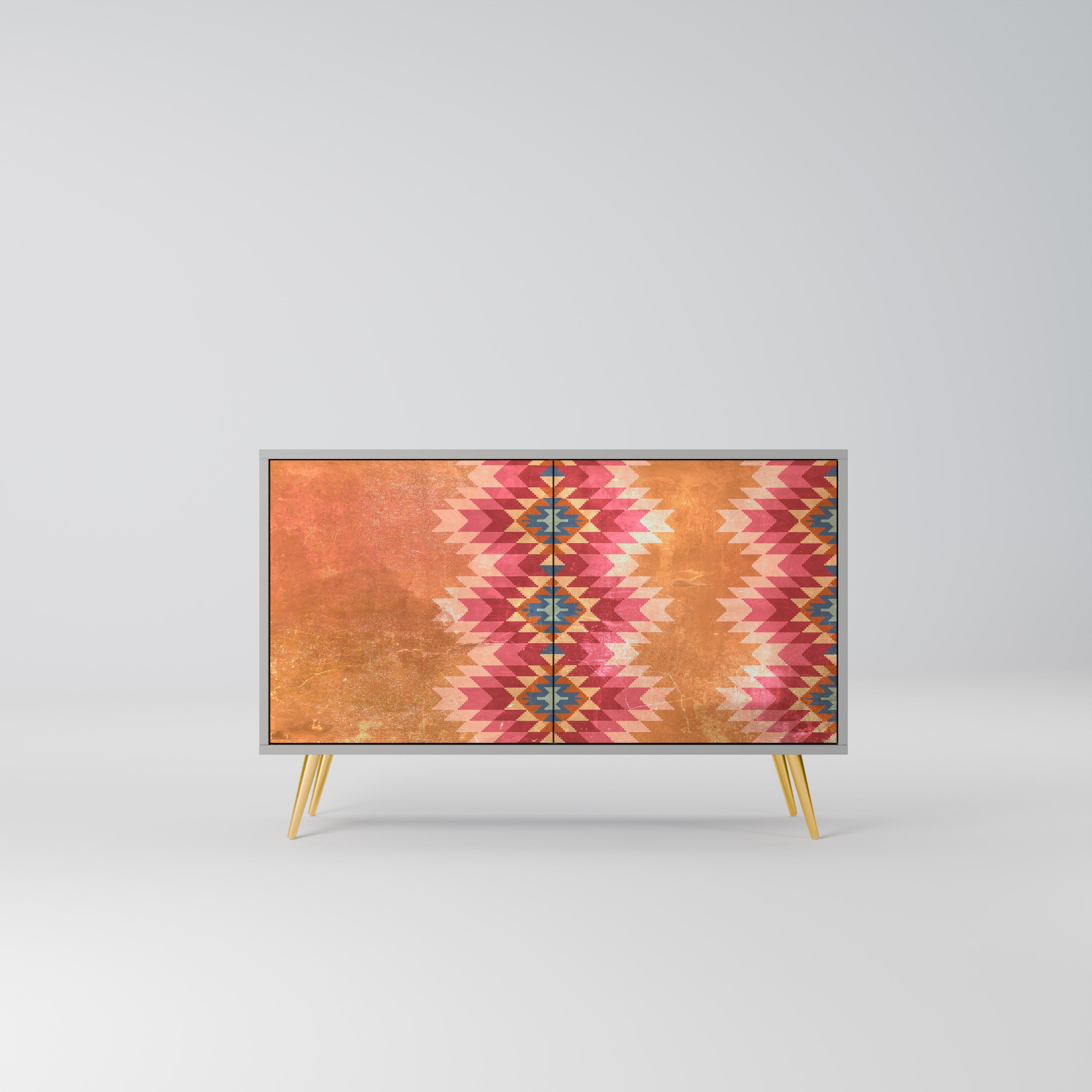 INDIAN FOLK Sideboard mit 2 Türen in Grau