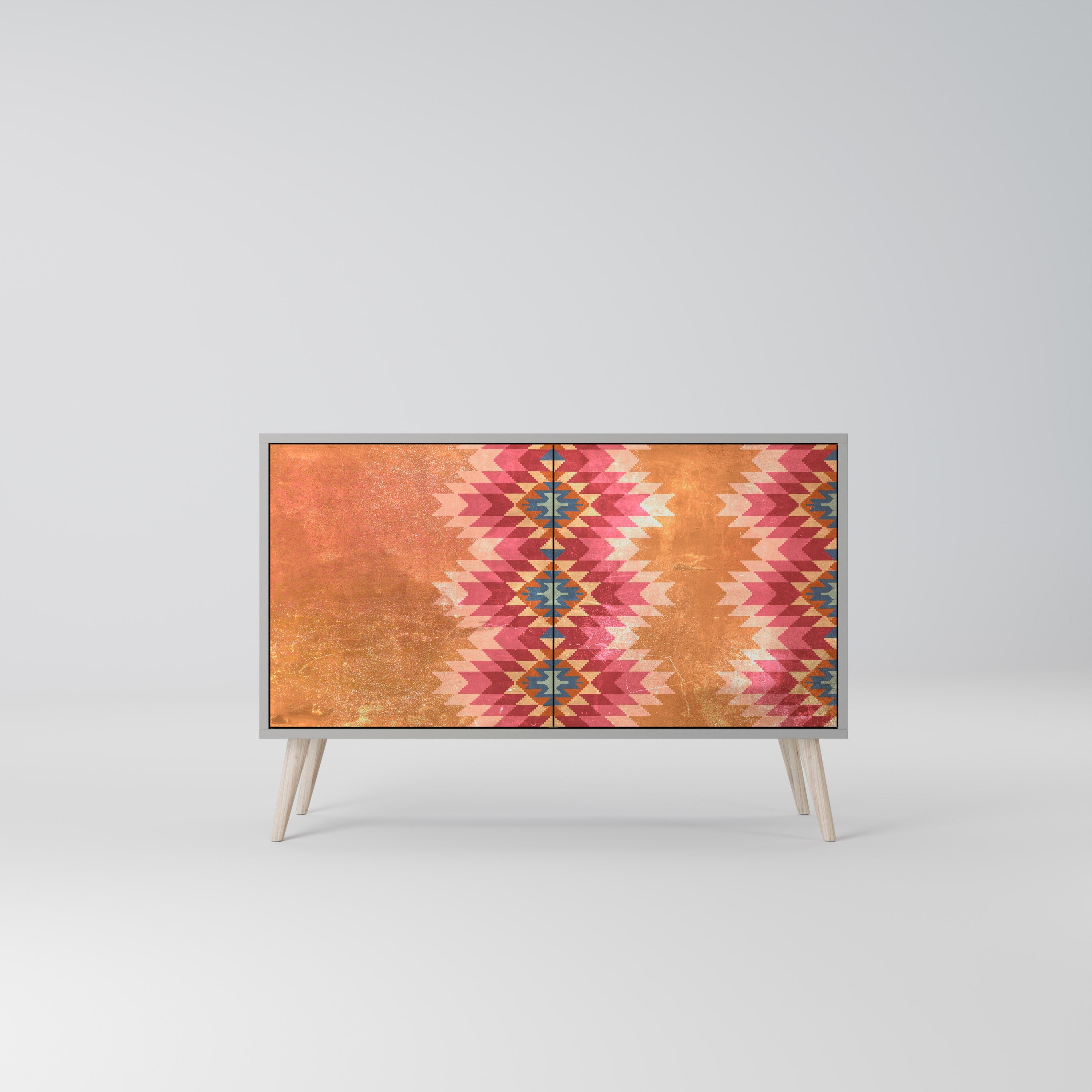 INDIAN FOLK Sideboard mit 2 Türen in Grau