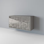 GRAIN LINES Sideboard mit 2 Türen in Grau