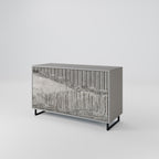 GRAIN LINES Sideboard mit 2 Türen in Grau