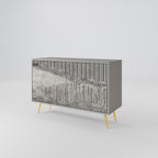 GRAIN LINES Sideboard mit 2 Türen in Grau