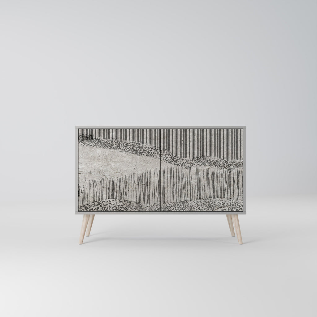 GRAIN LINES Sideboard mit 2 Türen in Grau