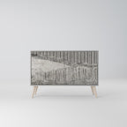 GRAIN LINES Sideboard mit 2 Türen in Grau