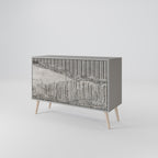 GRAIN LINES Sideboard mit 2 Türen in Grau