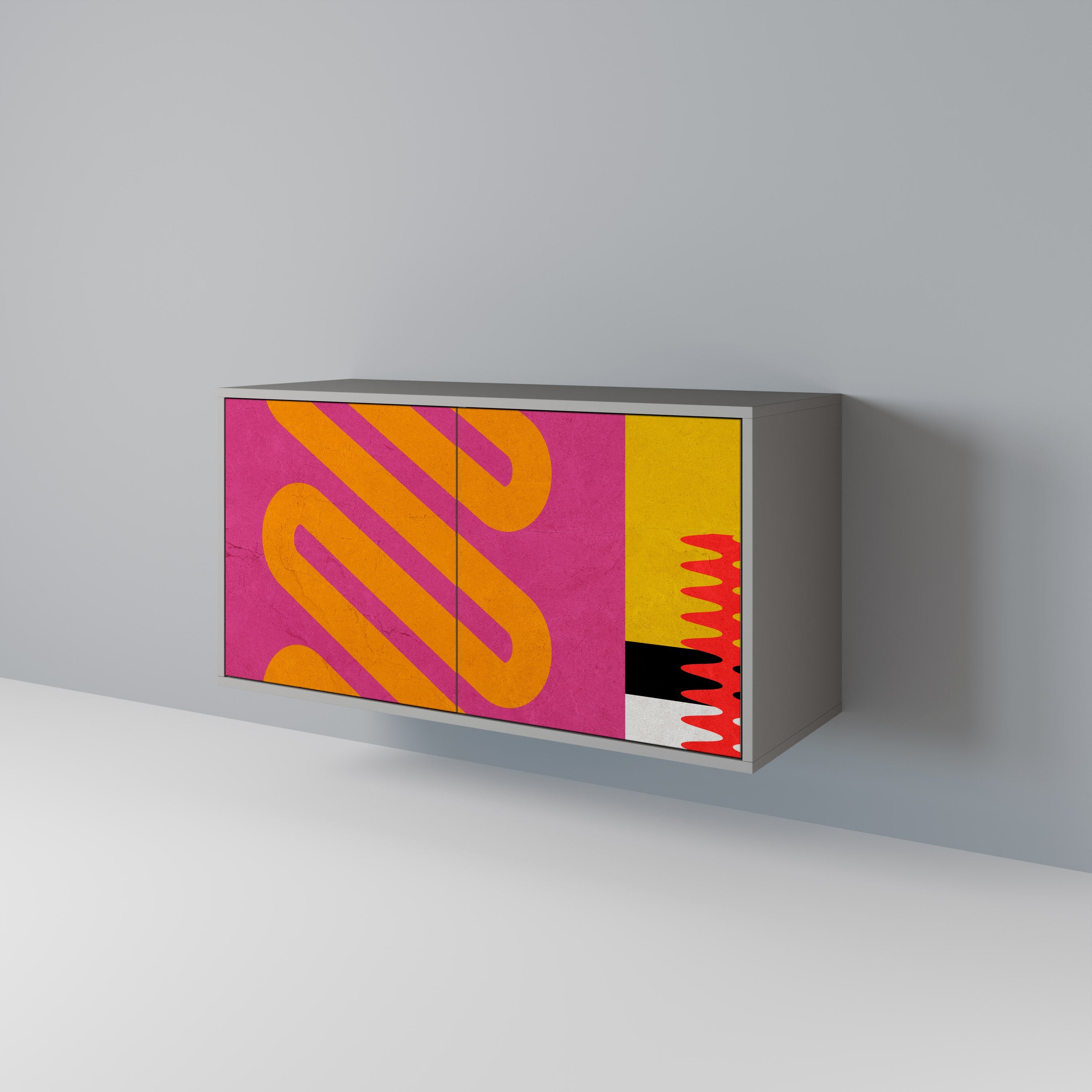 VIVID ART Sideboard mit 2 Türen in Grau