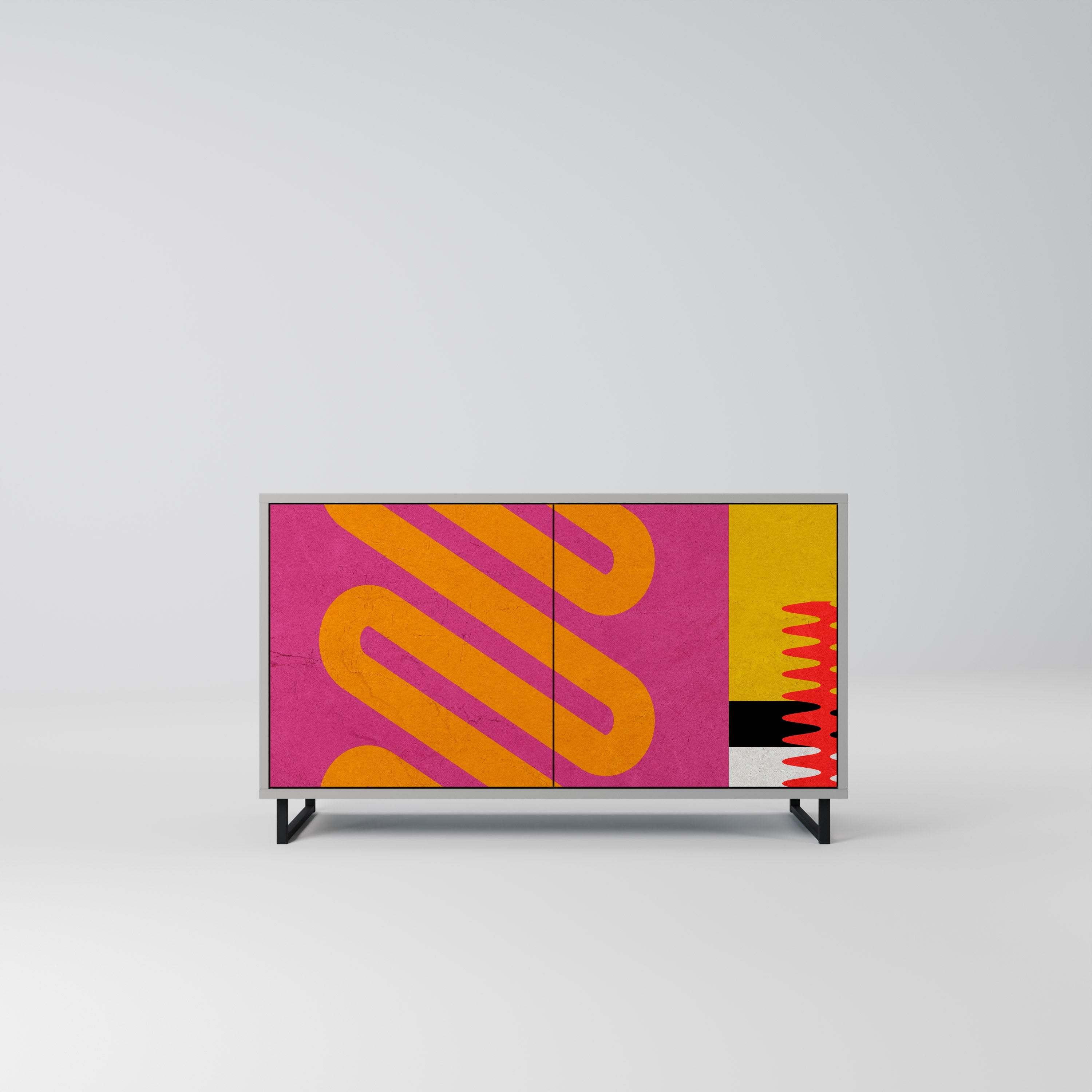 VIVID ART Sideboard mit 2 Türen in Grau