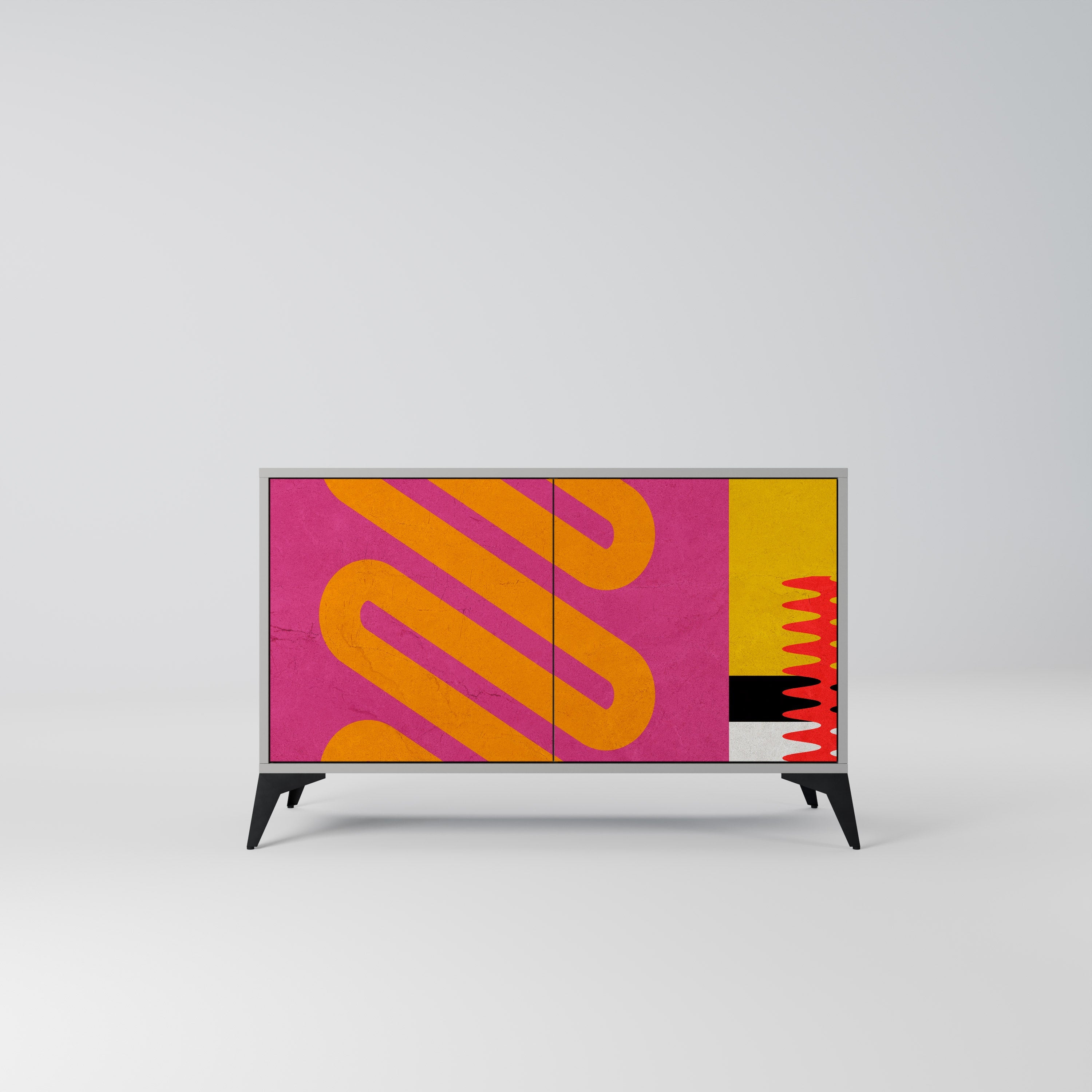 VIVID ART Sideboard mit 2 Türen in Grau