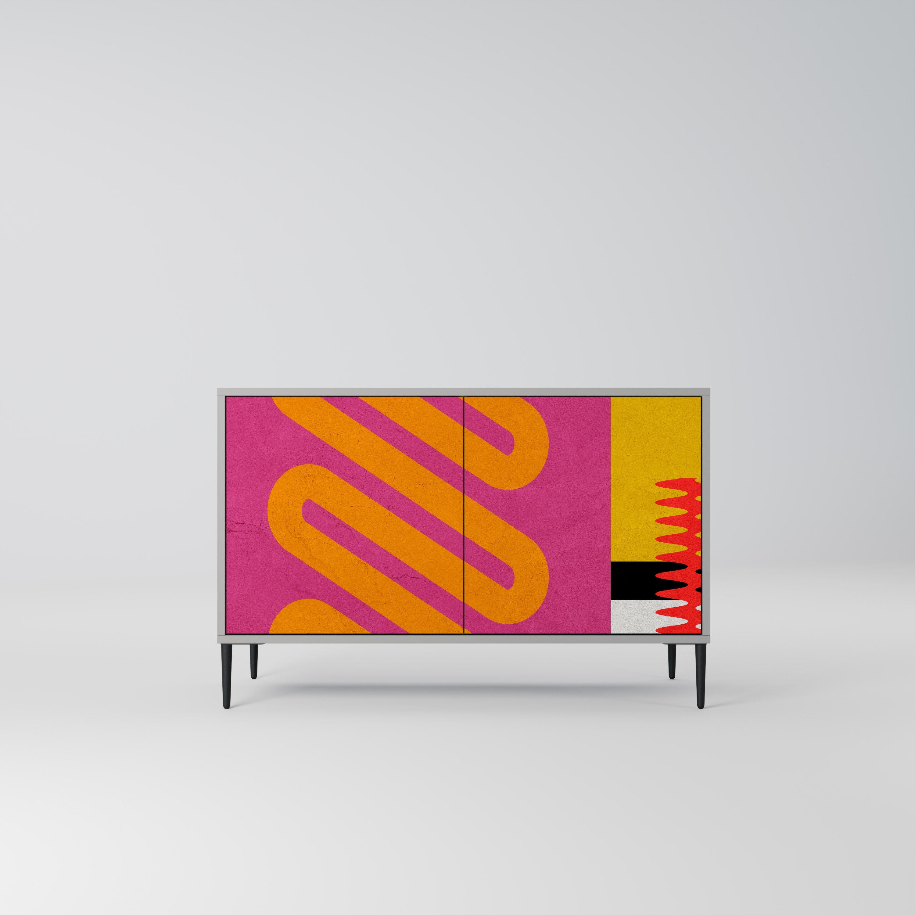 VIVID ART Sideboard mit 2 Türen in Grau